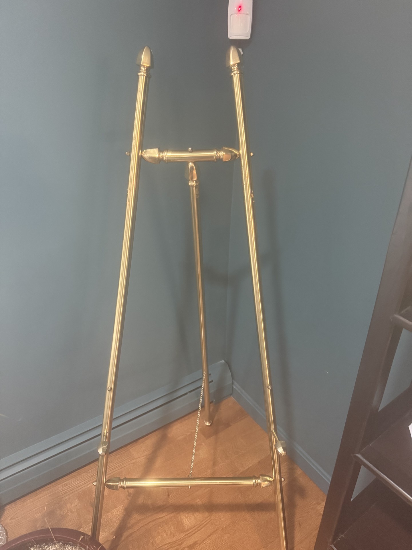 Gold brass tripod floor lamp frame - image 2 of 3