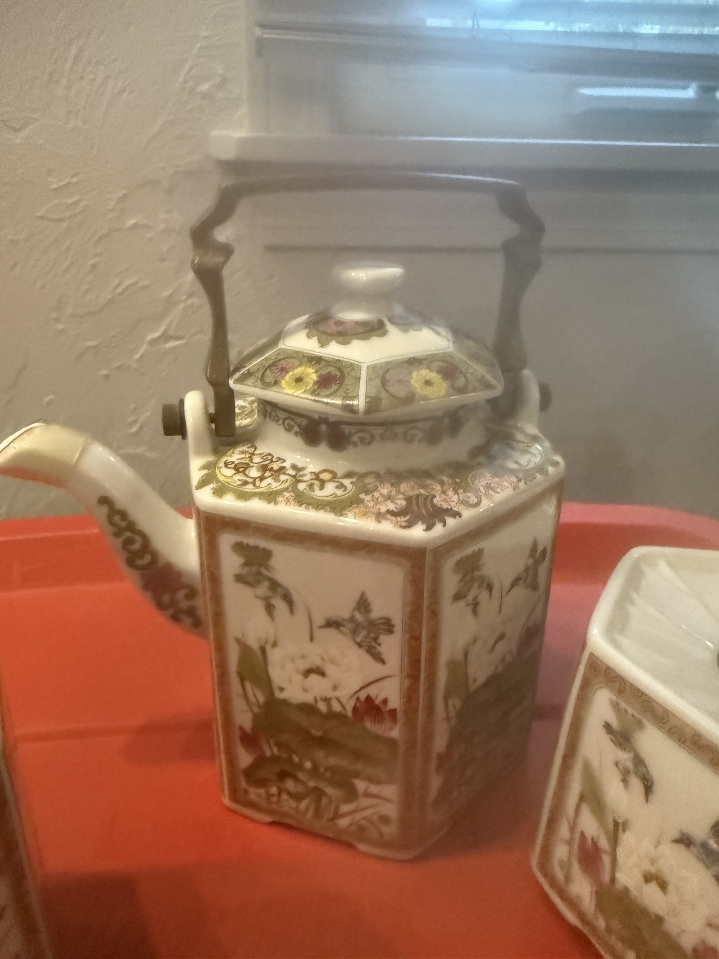 Japanese-style ceramic tea set with teapot, cups, and accessories - image 4 of 6