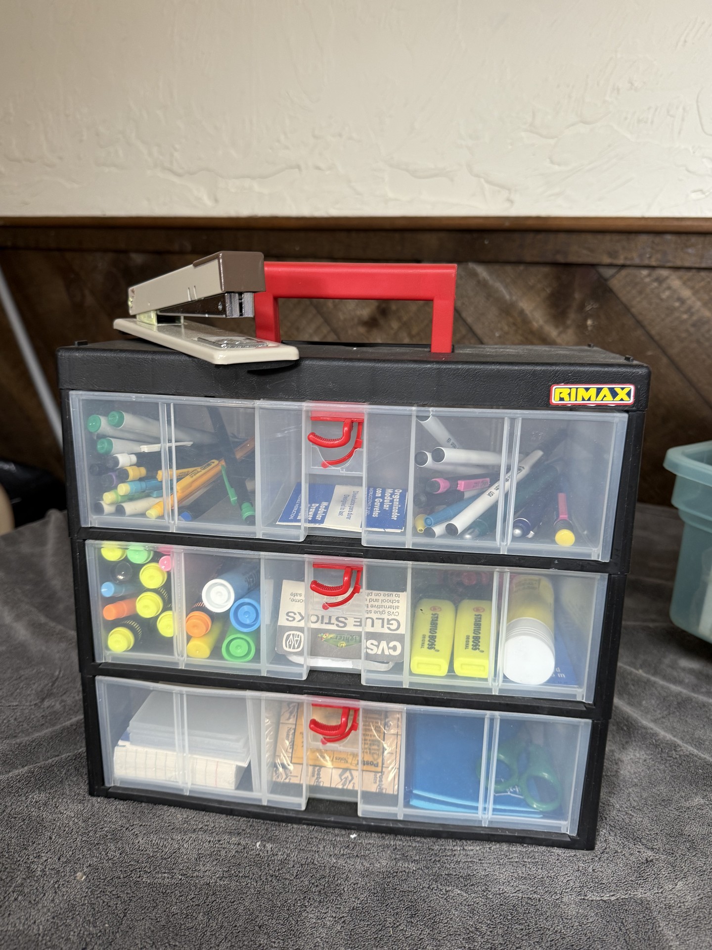 Assorted Office and Craft Supplies in Storage Organizers - image 6 of 7