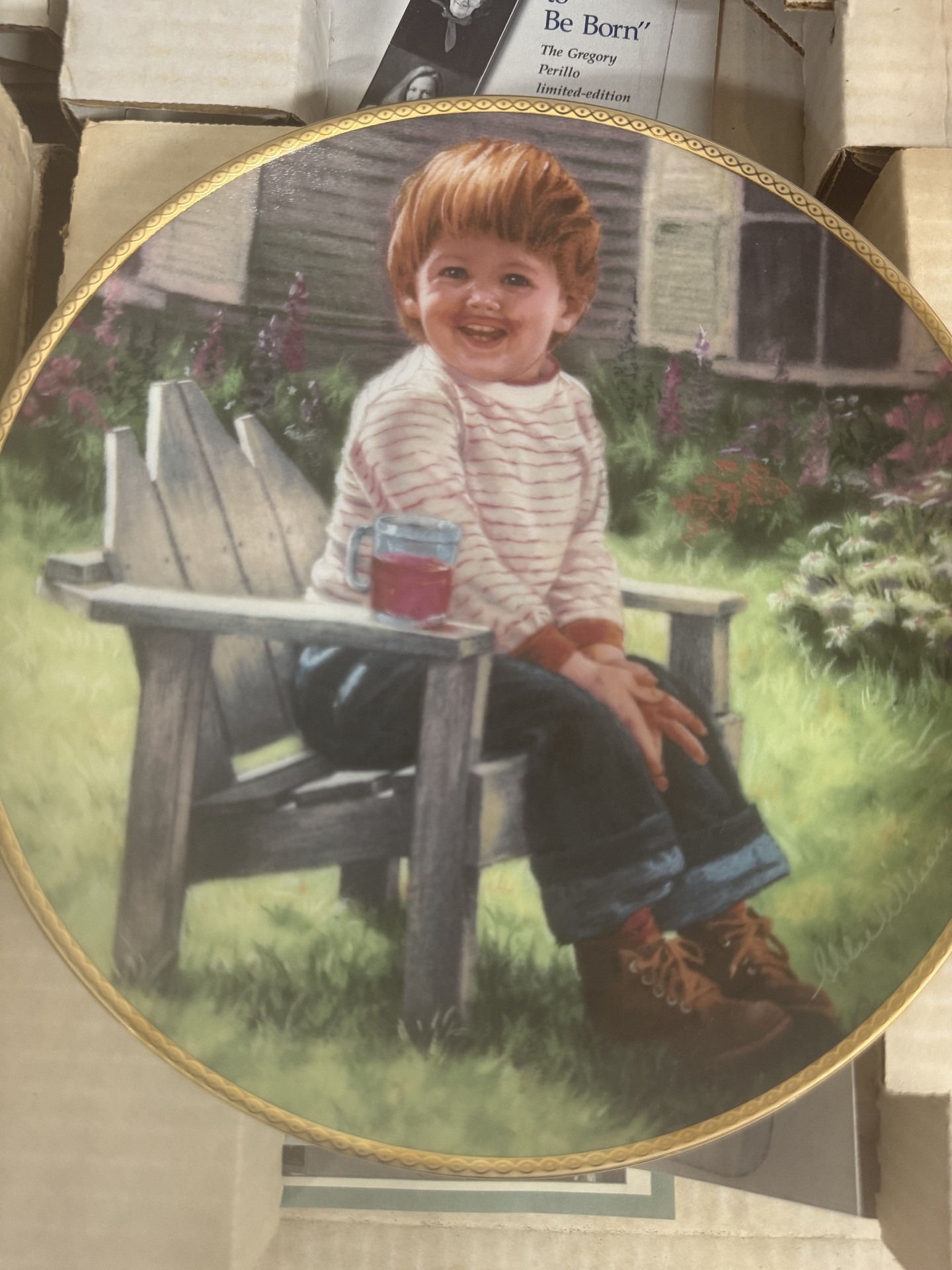 Limited-edition round collector plates featuring children with Certificates of Authenticity - image 2 of 14