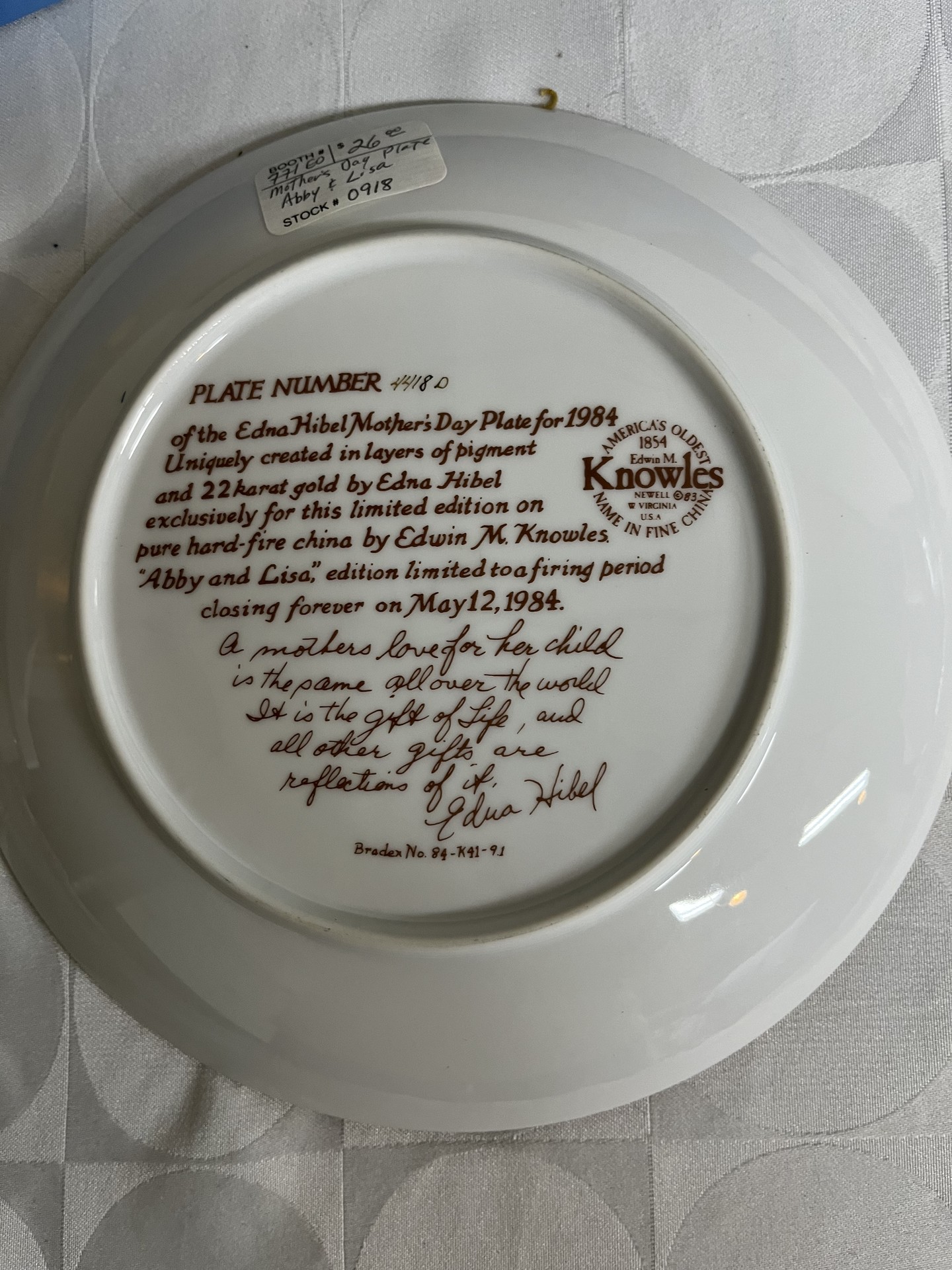 Edna Hibel Mother's Day Limited Edition Plates - image 4 of 9