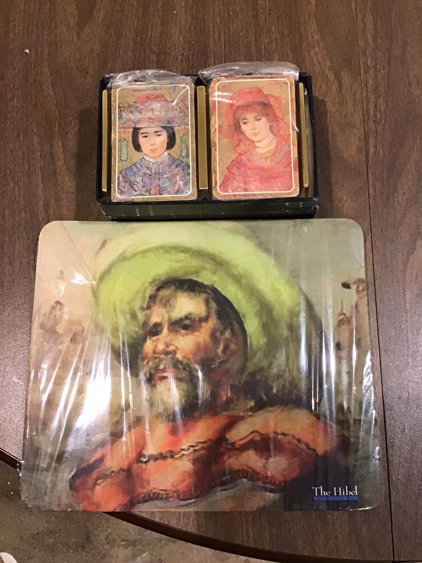 Hibel Artwork Collectibles: Two Playing Card Decks and a Mouse Pad - image 1 of 3