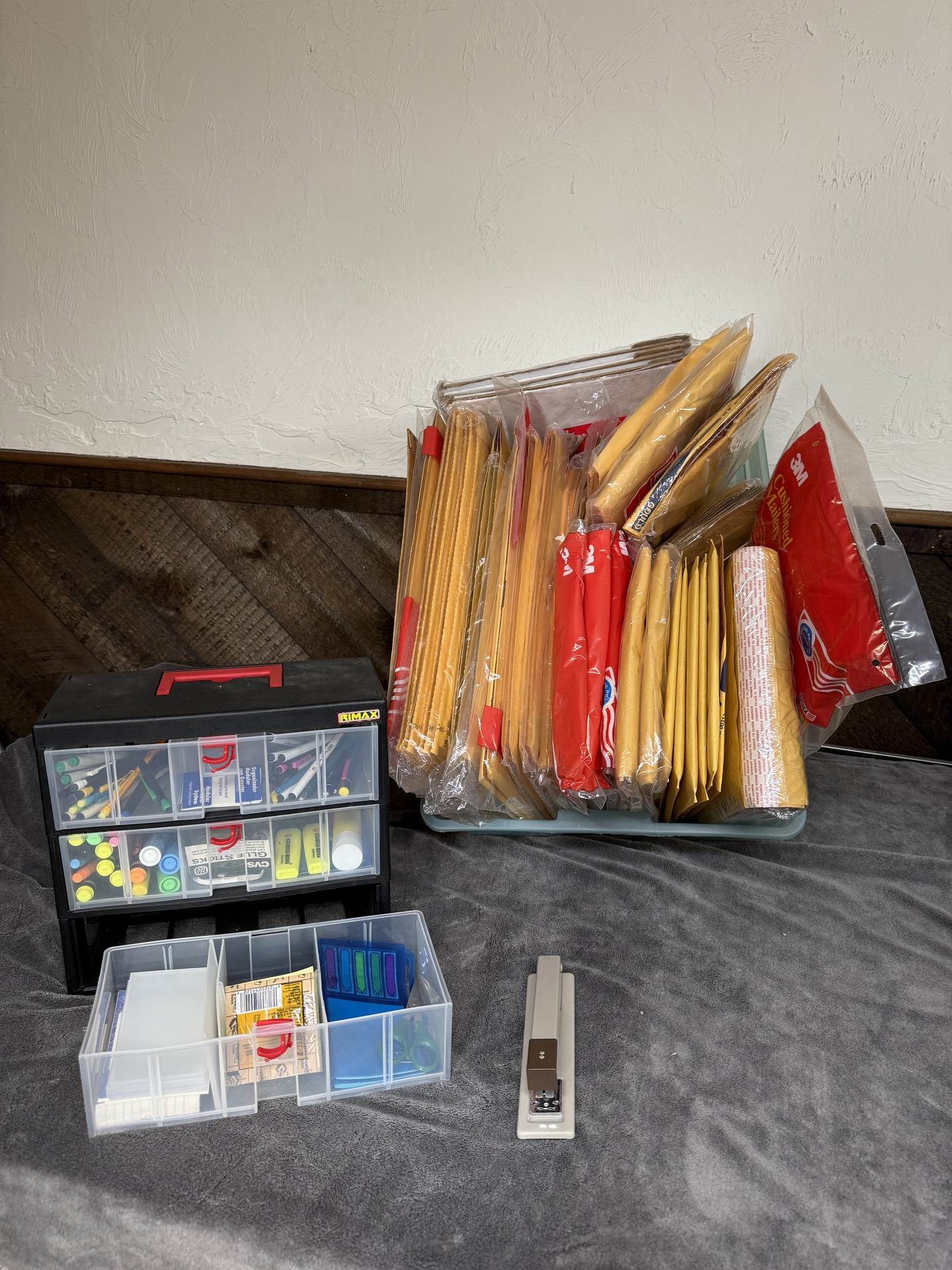 Assorted Office and Craft Supplies in Storage Organizers - image 1 of 7