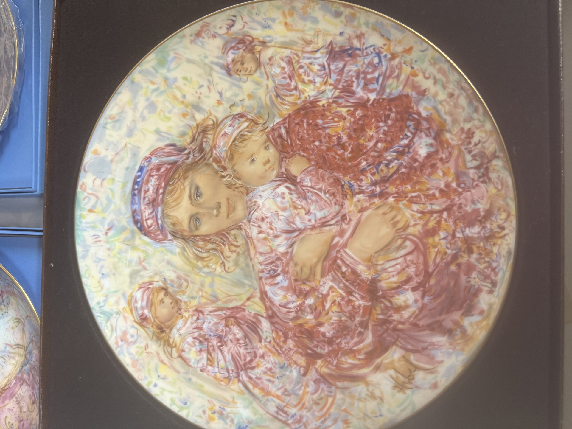 Three decorative porcelain plates with vintage artwork - image 2 of 11