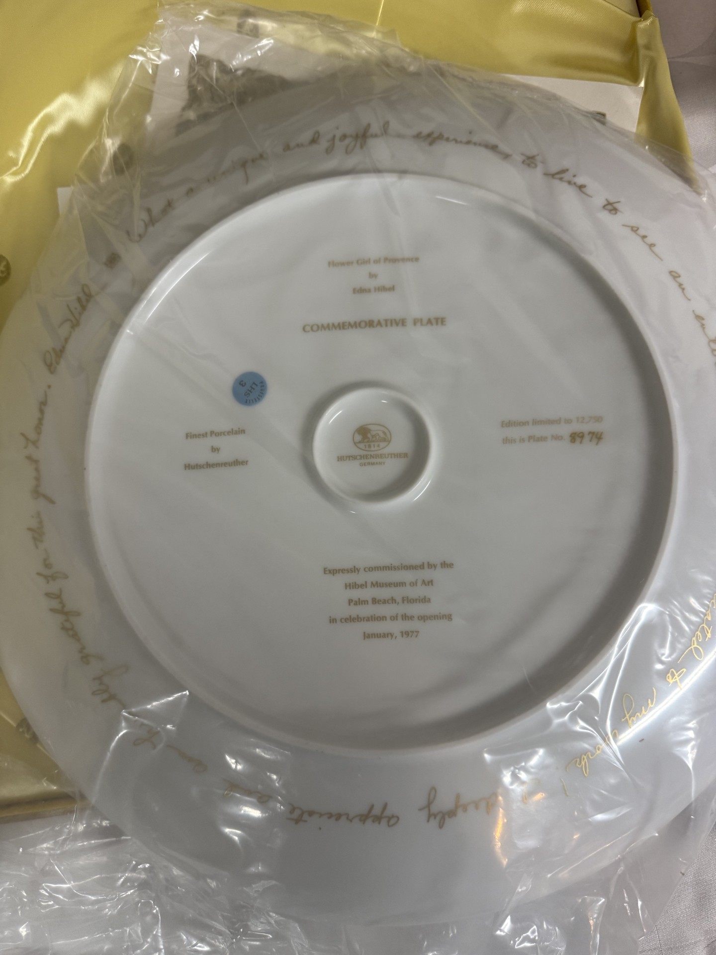 Hibel Flower Girl of Provence Commemorative Plate with Certificate - image 1 of 4