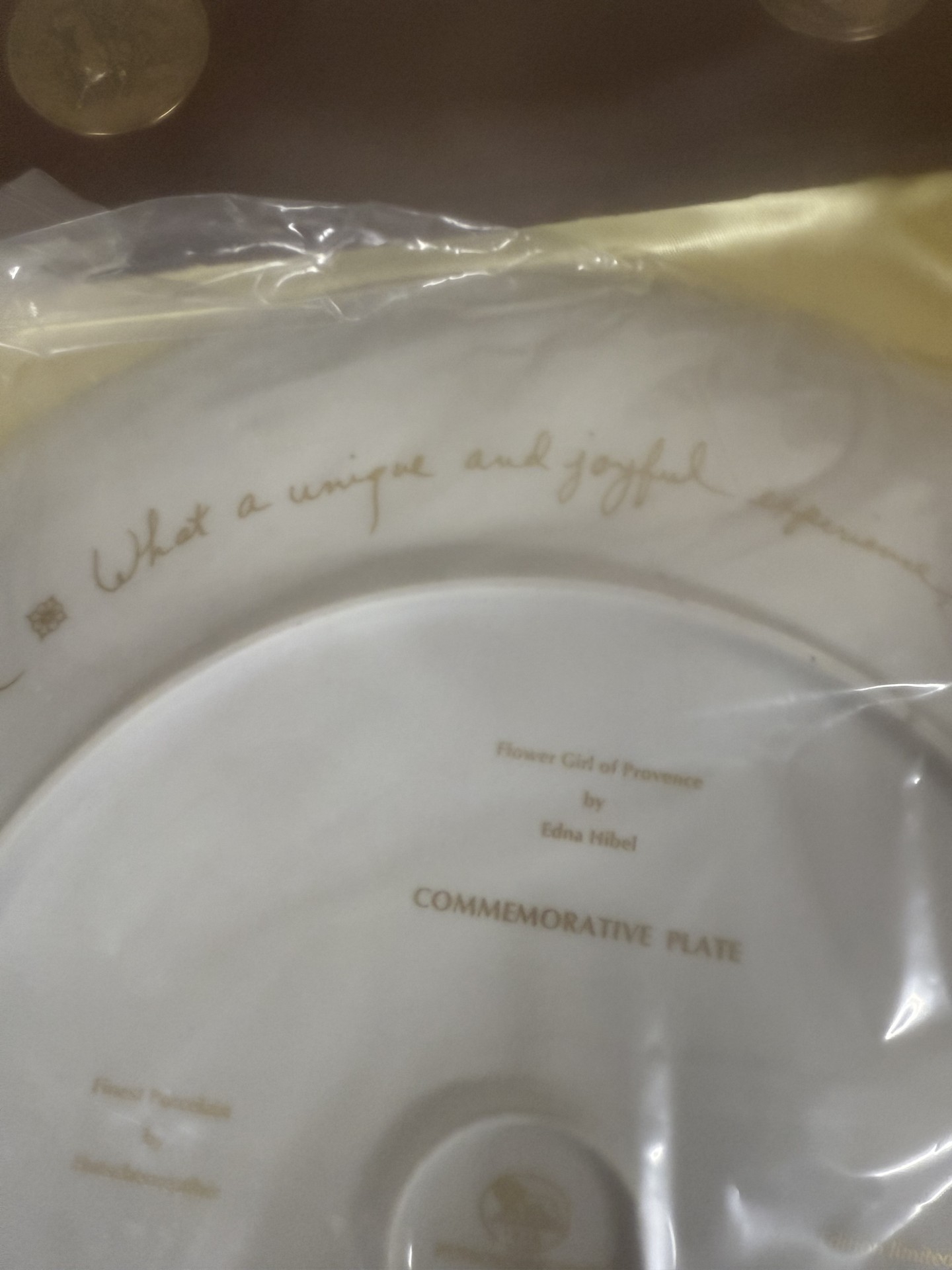 Edna Hibel Flower Girl of Provence Commemorative Plate with Coin Set - image 4 of 13