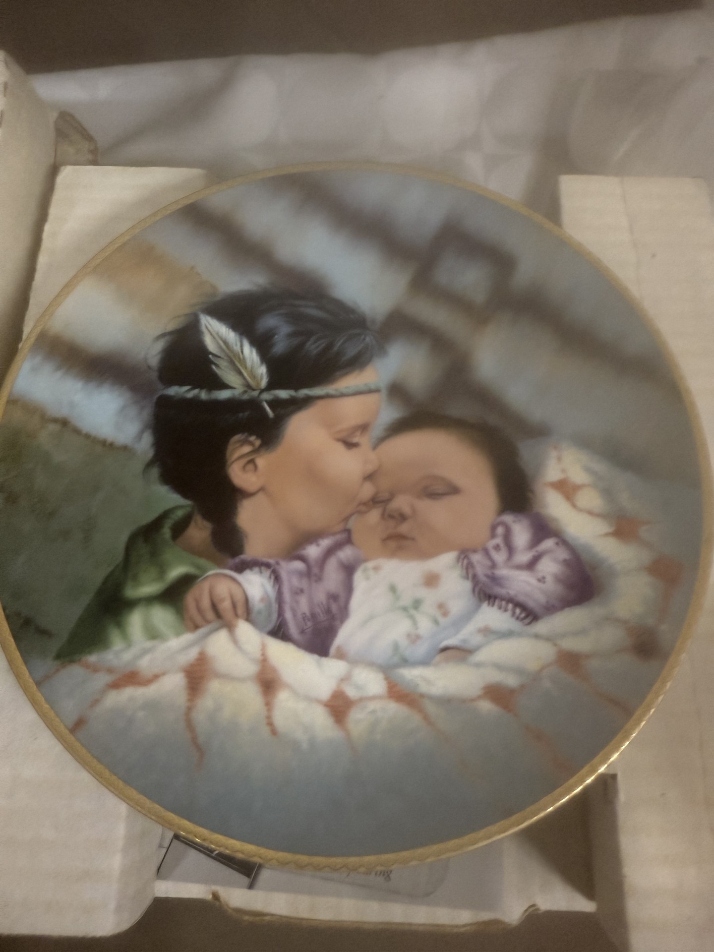Limited-edition round collector plates featuring children with Certificates of Authenticity - image 5 of 14