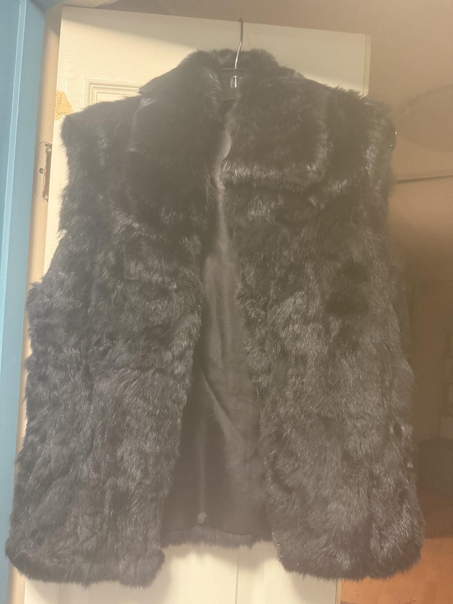 Black rabbit fur vest with Saks Fifth Avenue label - image 2 of 6