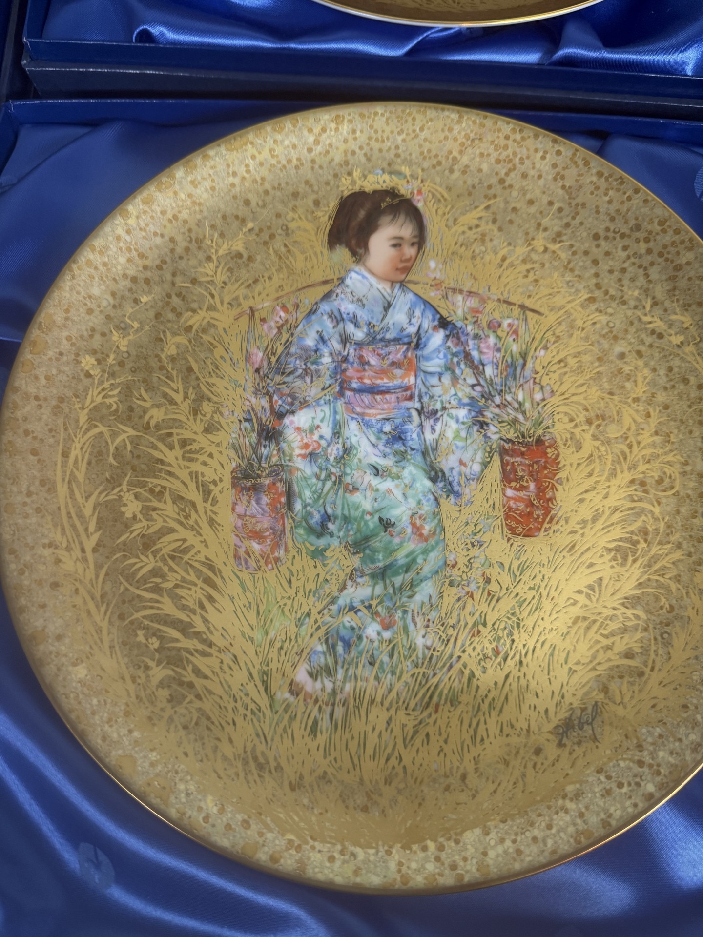 Edna Hibel Oriental Gold Edition decorative plates (set of four) - image 2 of 14