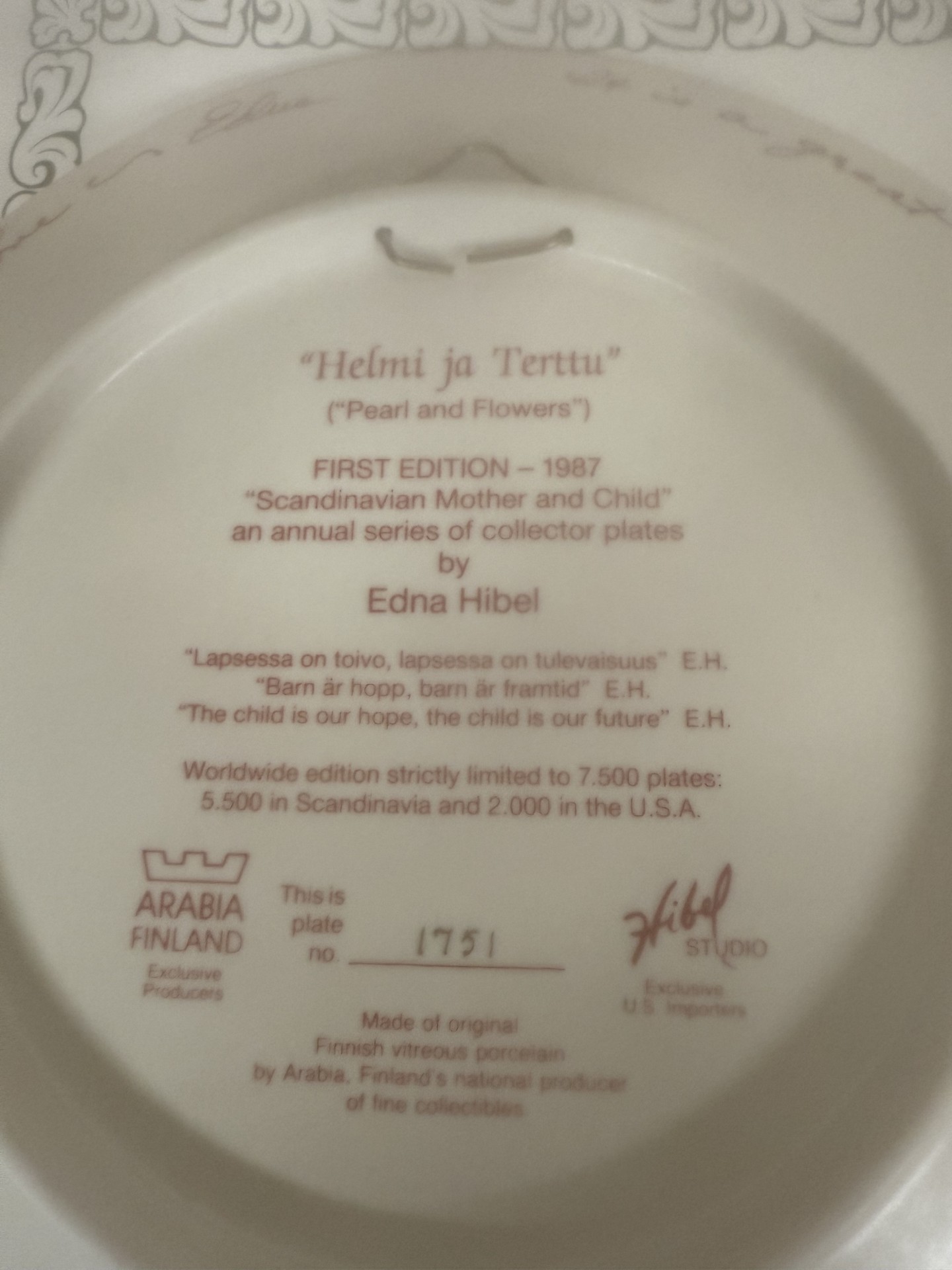 Edna Hibel Limited Edition Collectible Plates with Certificates - image 11 of 14