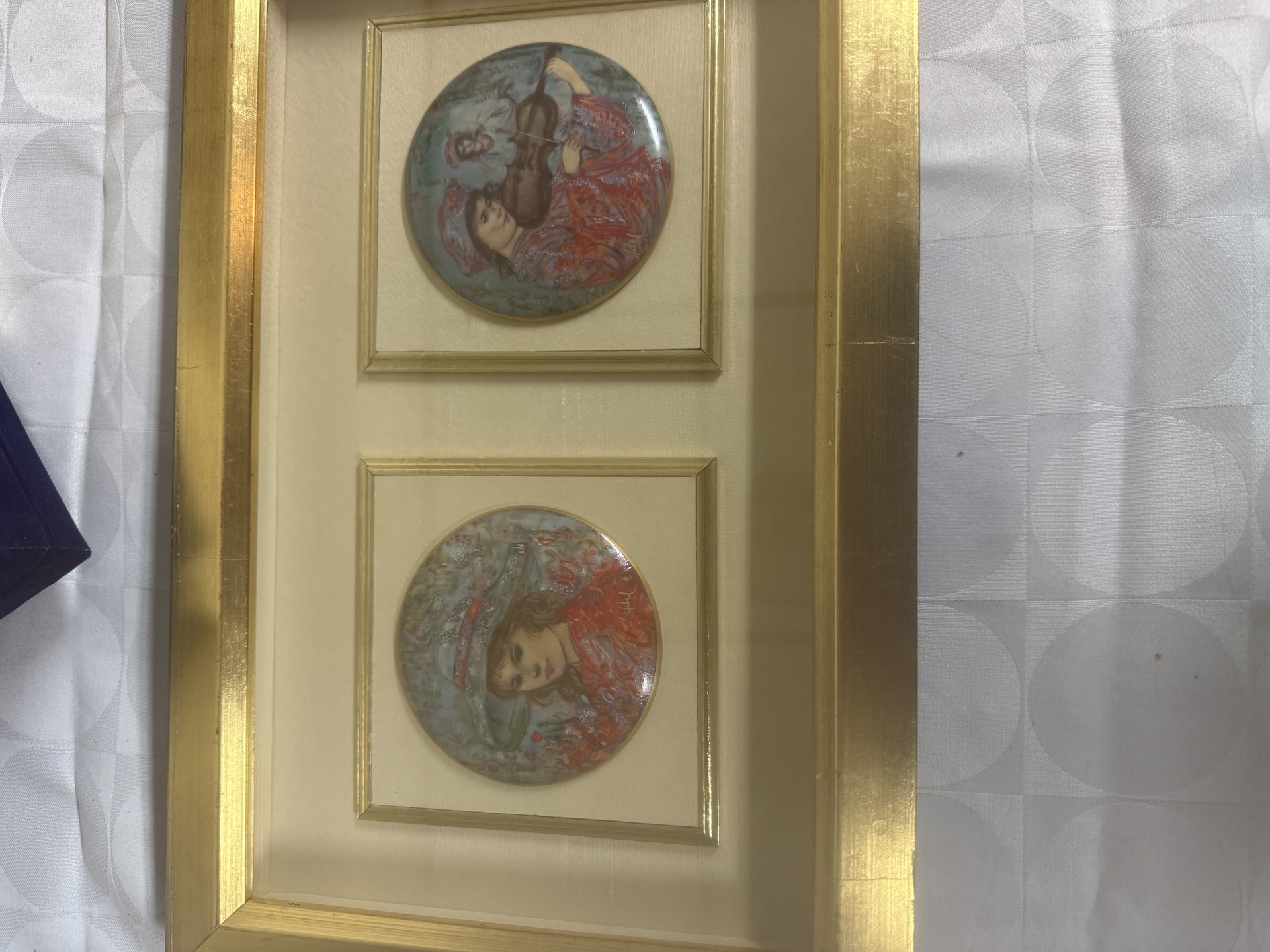 Fiore Edna Hibel Limited Edition Plates in Gold Frame - image 1 of 7