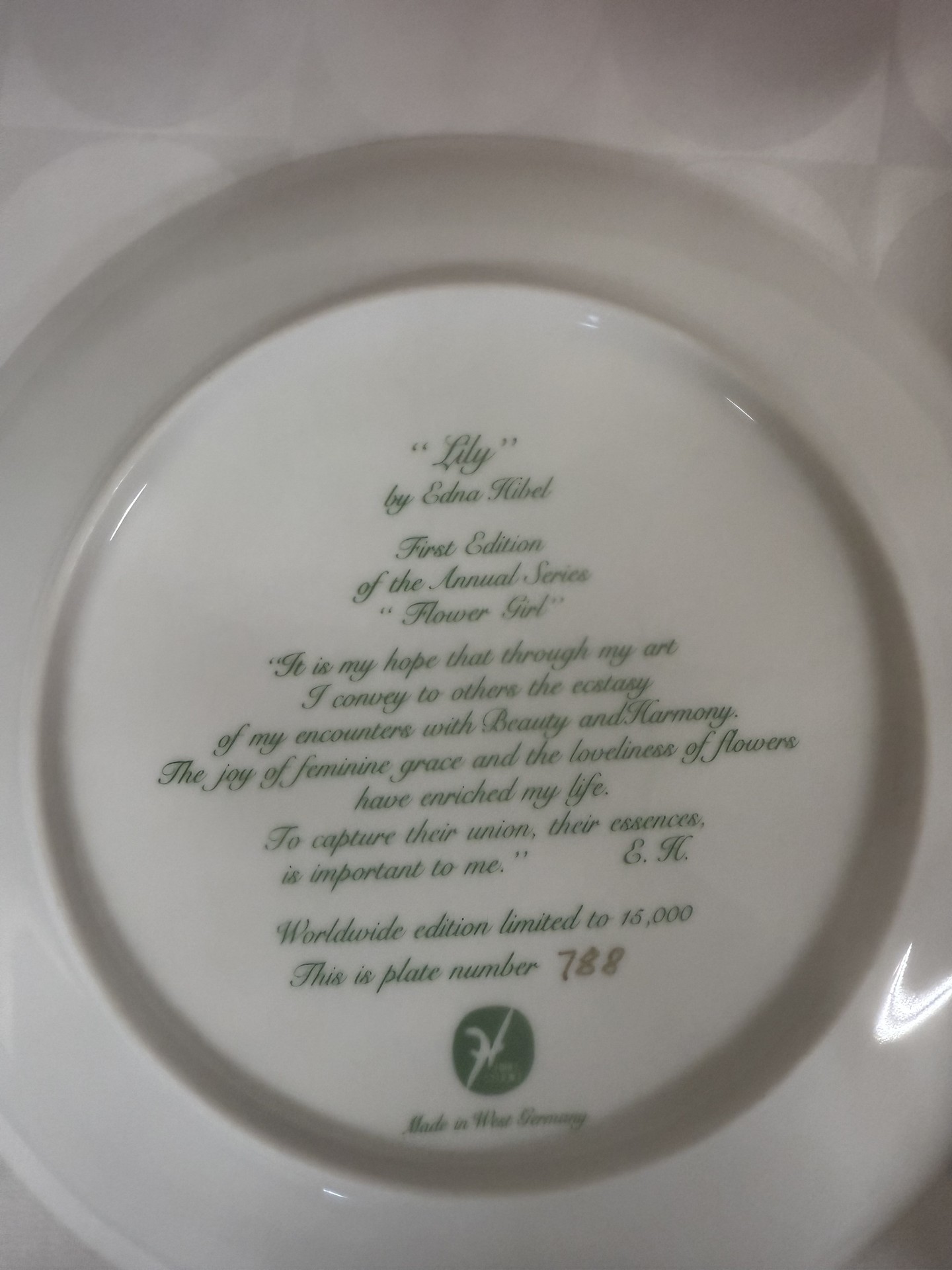 Edna Hibel Lucia & Child Limited Edition Porcelain Plates - image 13 of 14