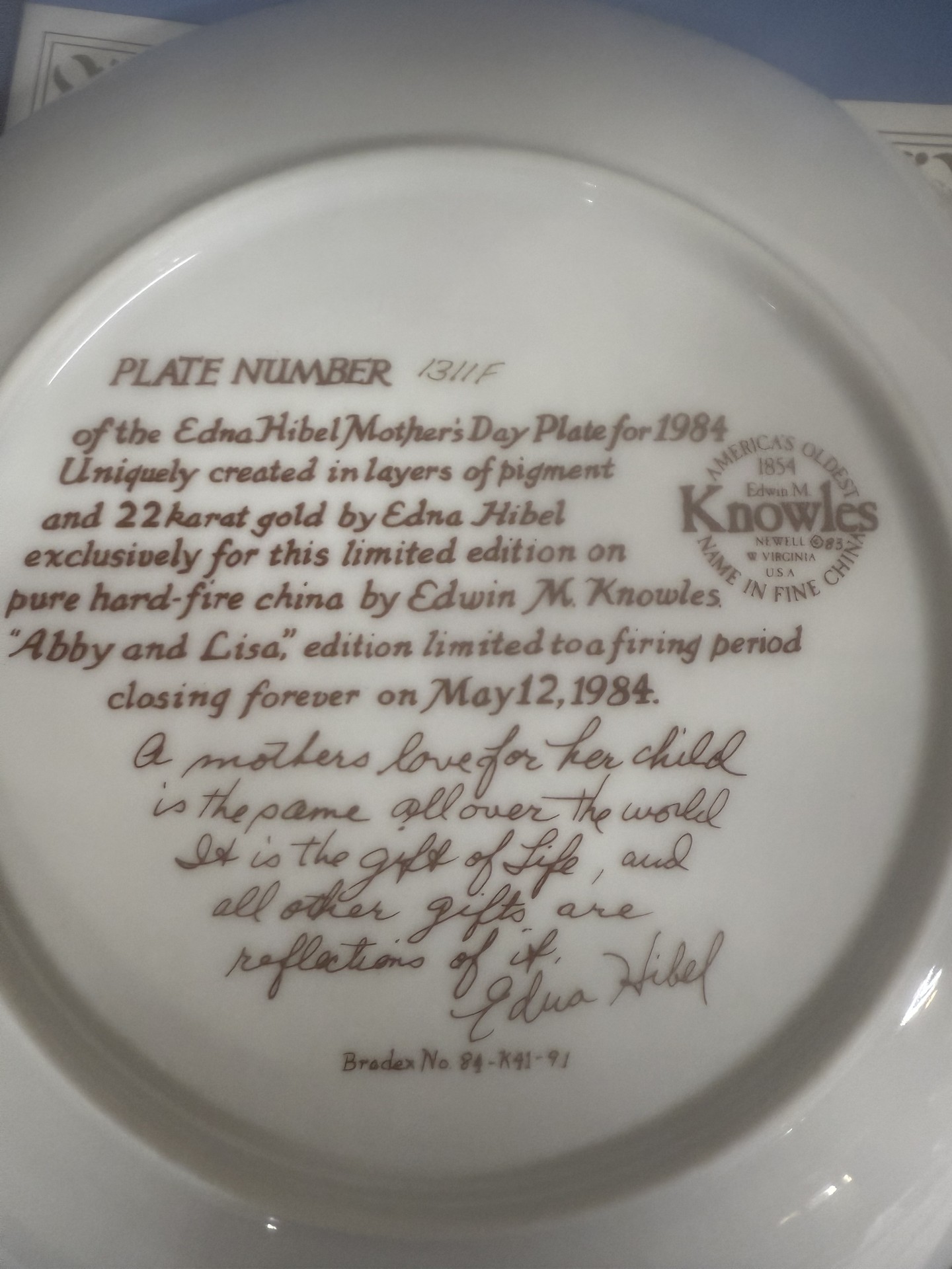 Edna Hibel Mother's Day Plates Collection - image 6 of 11