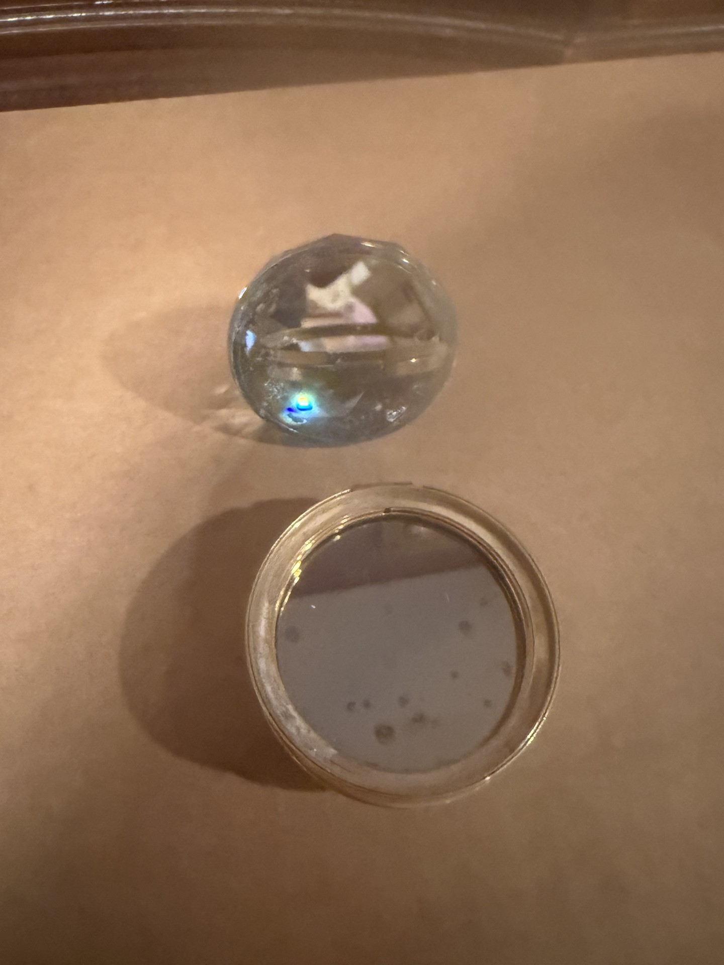 Crystal glass lidded jar with leaf finial and matching etched dish - image 5 of 7