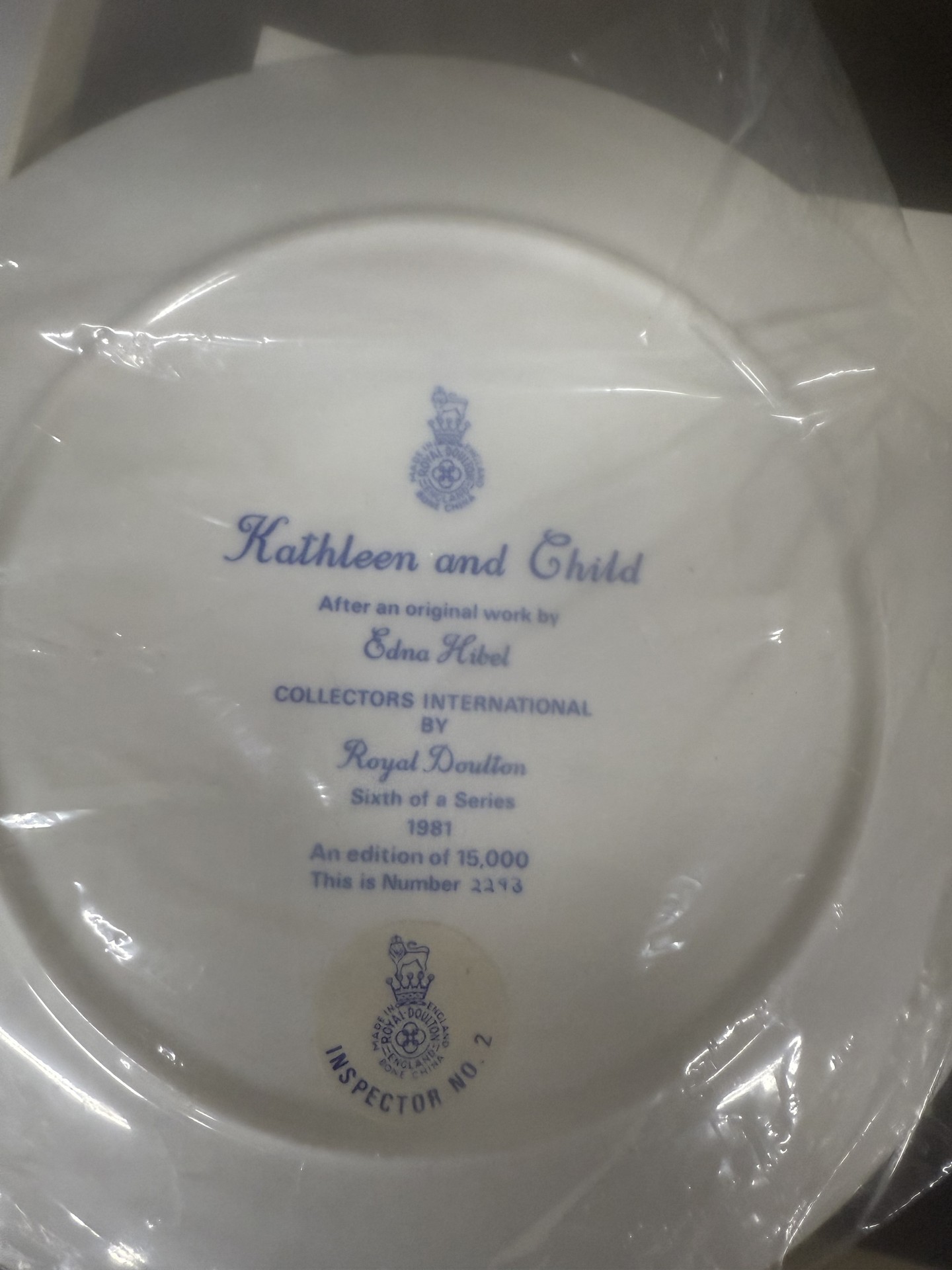 Kathleen and Child Royal Doulton Plate Collection - image 3 of 4