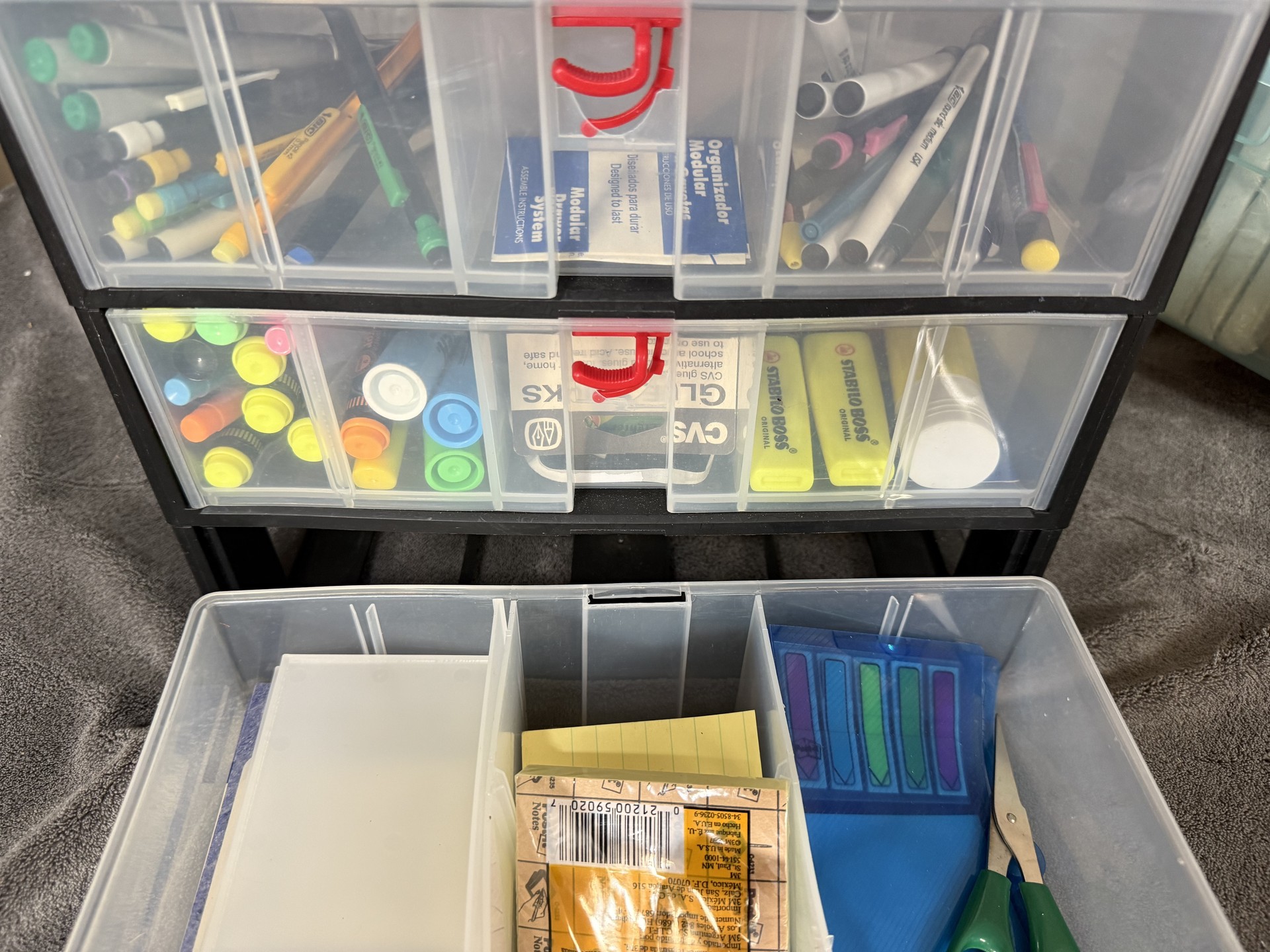Assorted Office and Craft Supplies in Storage Organizers - image 5 of 7