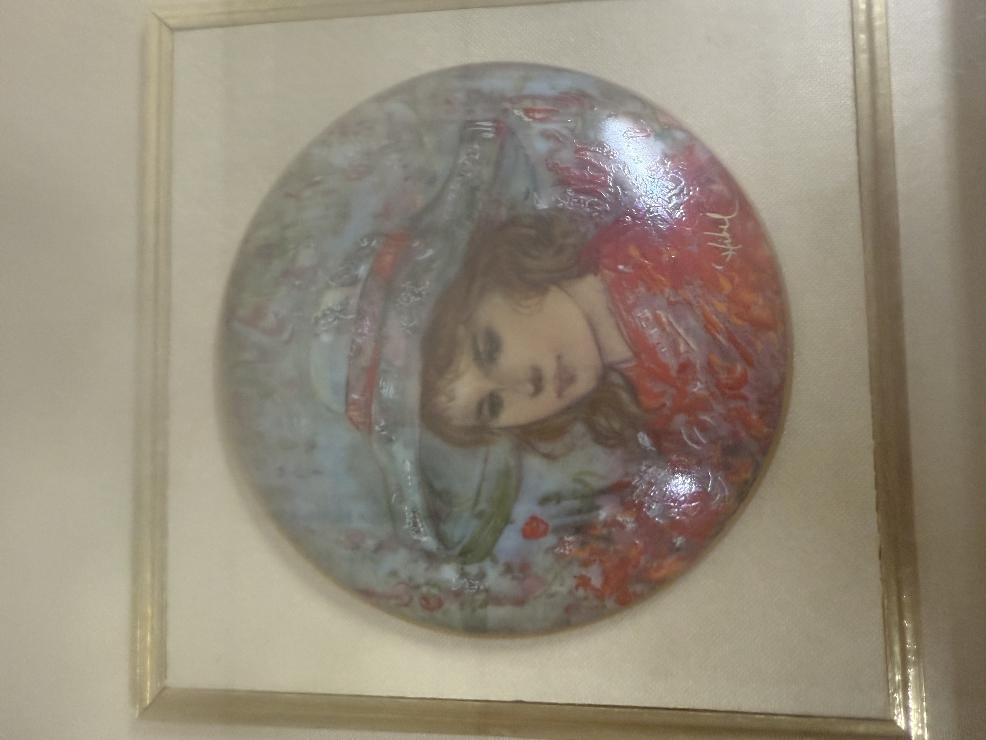 Fiore Edna Hibel Limited Edition Plates in Gold Frame - image 2 of 7