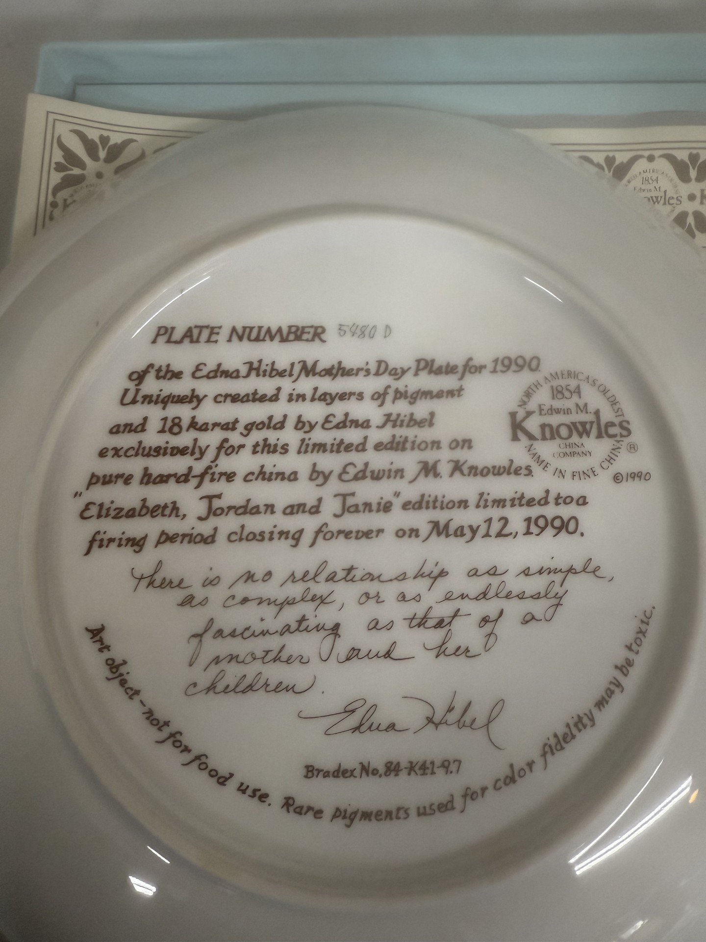 Edna Hibel Mother's Day Plates Collection by Knowles - image 21 of 26
