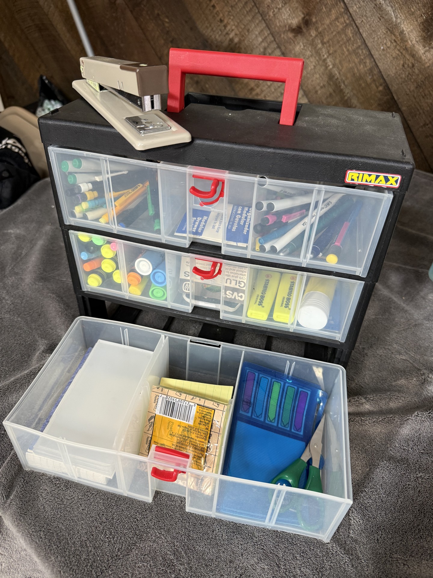 Assorted Office and Craft Supplies in Storage Organizers - image 4 of 7