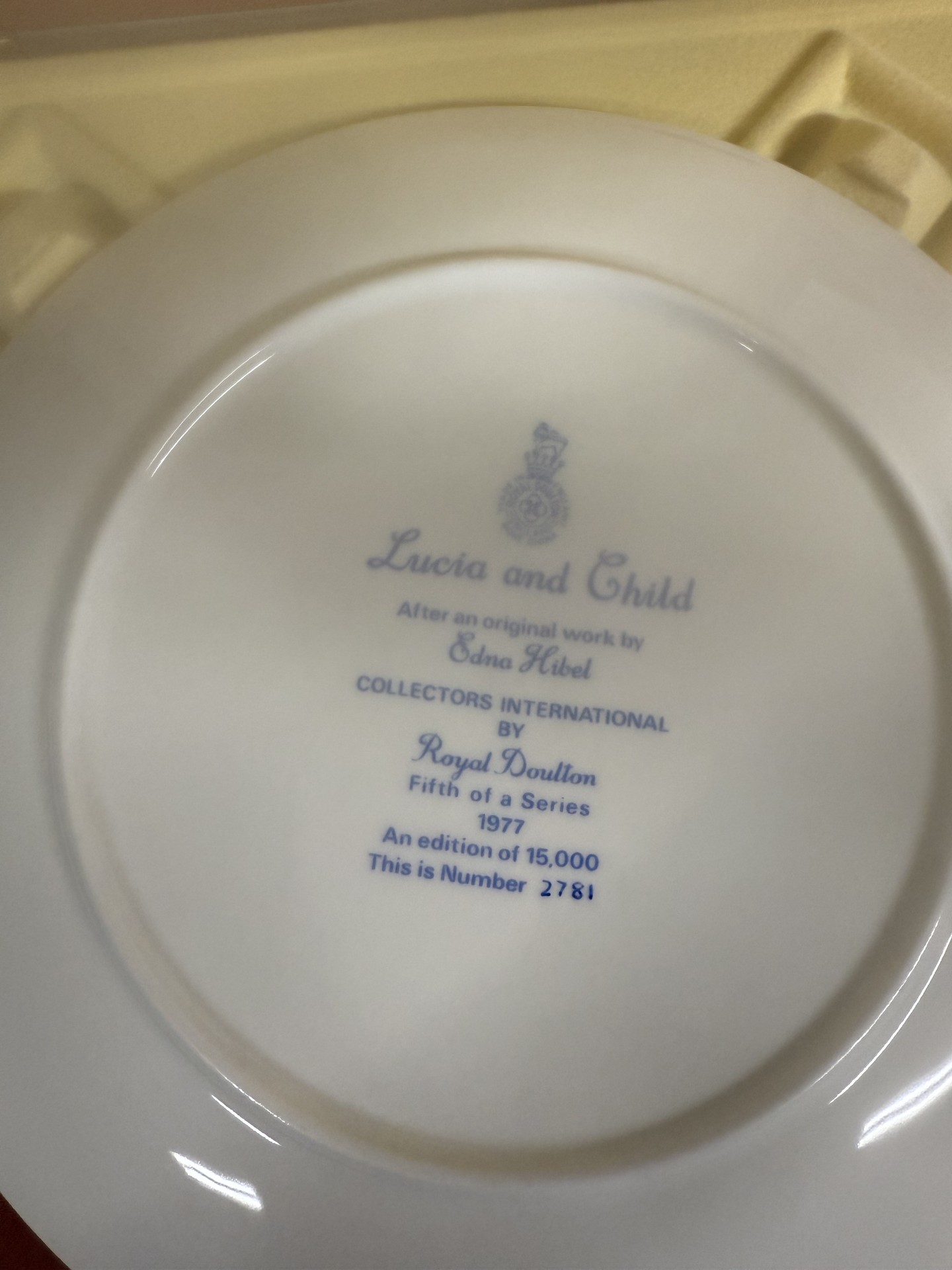 Edna Hibel Kristina and Child; Lucia and Child porcelain plates for Royal Doulton - image 3 of 8