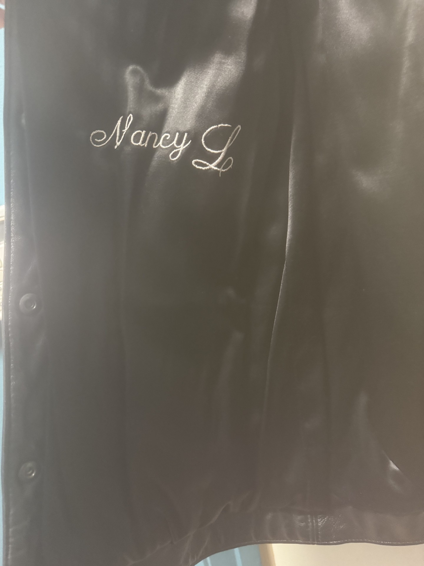 Fur-trimmed leather coat - image 4 of 6