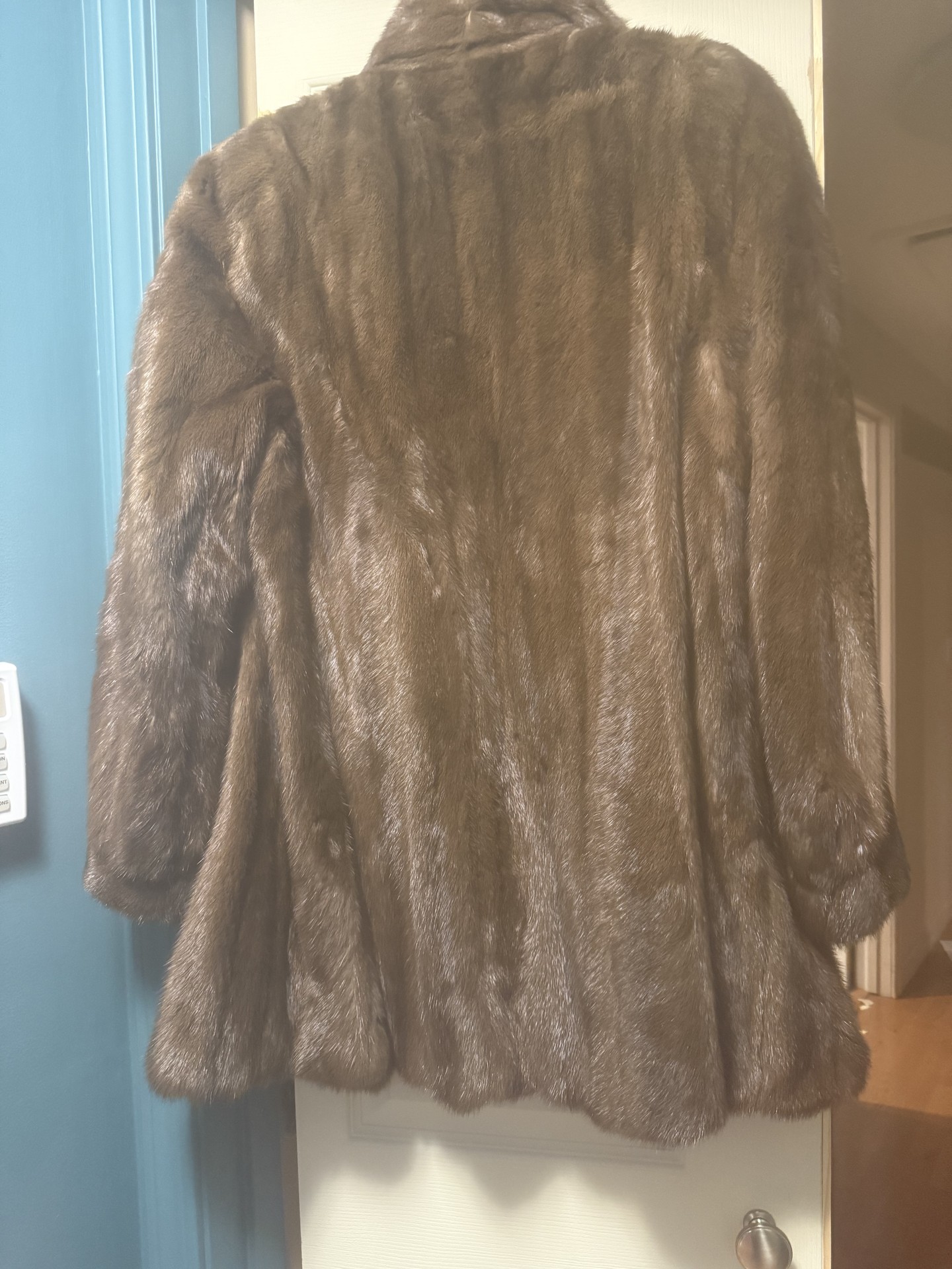 Brown Fur Coat with Murrays Label and 'Nancy' Embroidery - image 6 of 7