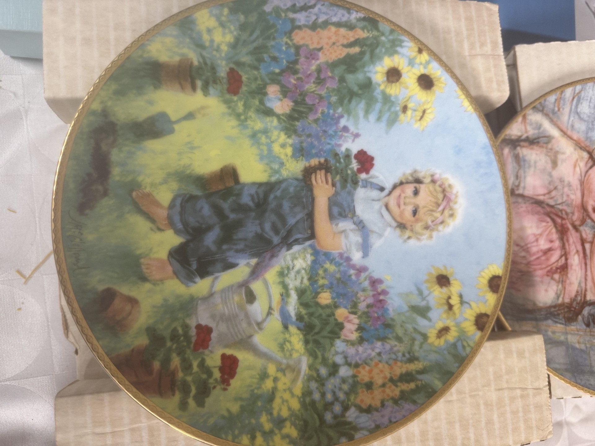 Limited-edition round collector plates featuring children with Certificates of Authenticity - image 8 of 14