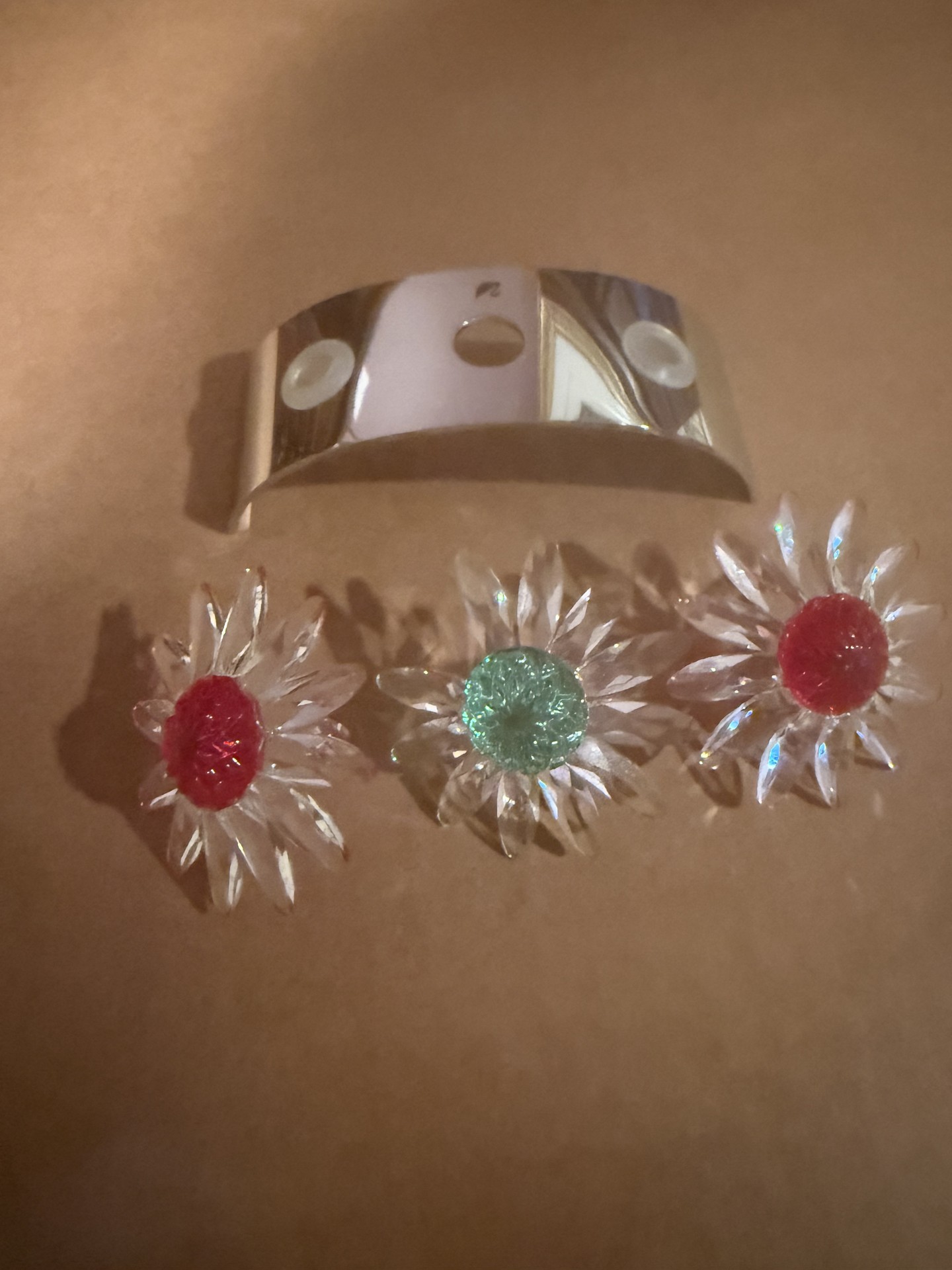 Swarovski Crystal Bracelet with Three Flower Centers - image 3 of 5
