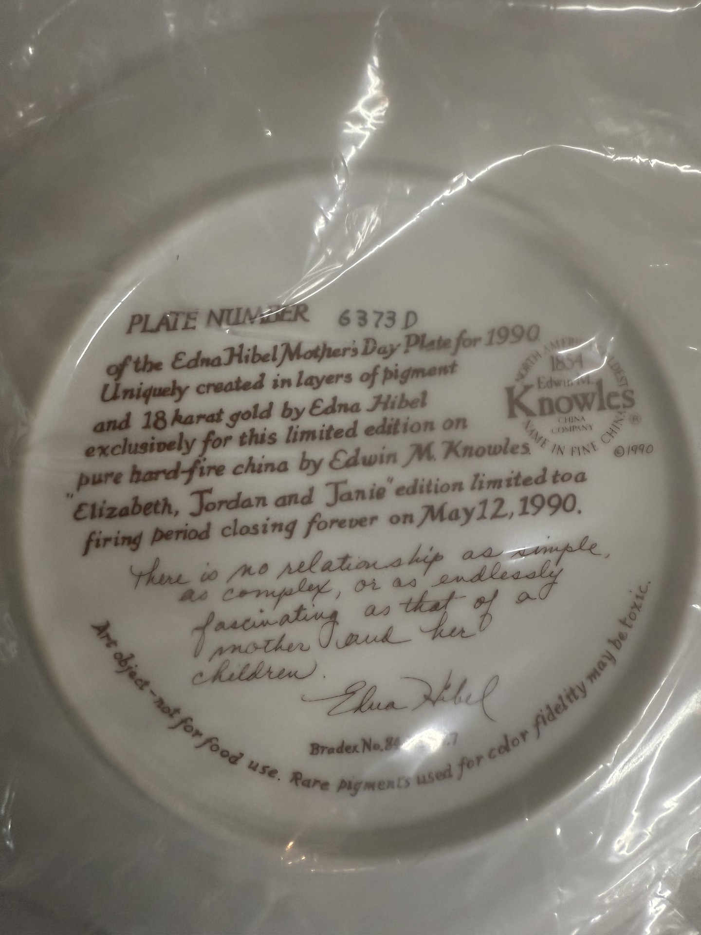 Edna Hibel Mother's Day Plates by Knowles China - image 18 of 22