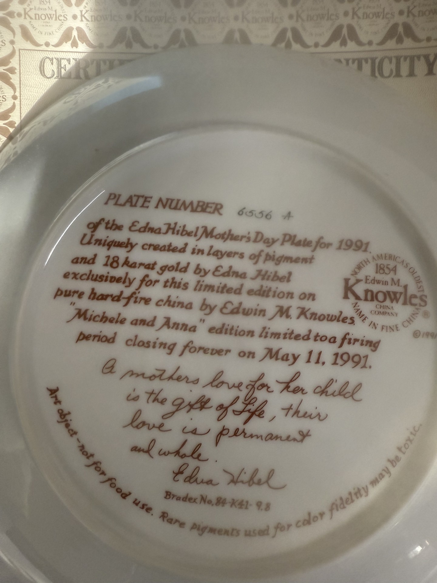 Edna Hibel Mother's Day Plate Collection (Limited Editions) - image 3 of 14