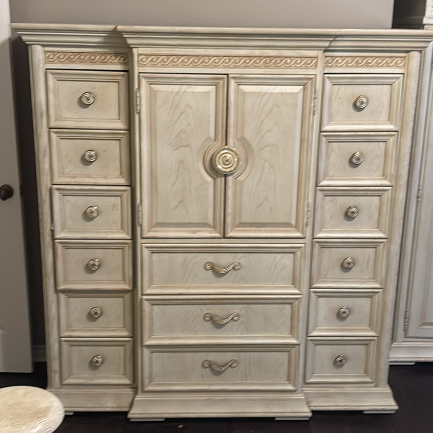 cream tall dresser Philip Modern Classic Cream Raffia Mahogany Wood Tall Dresser