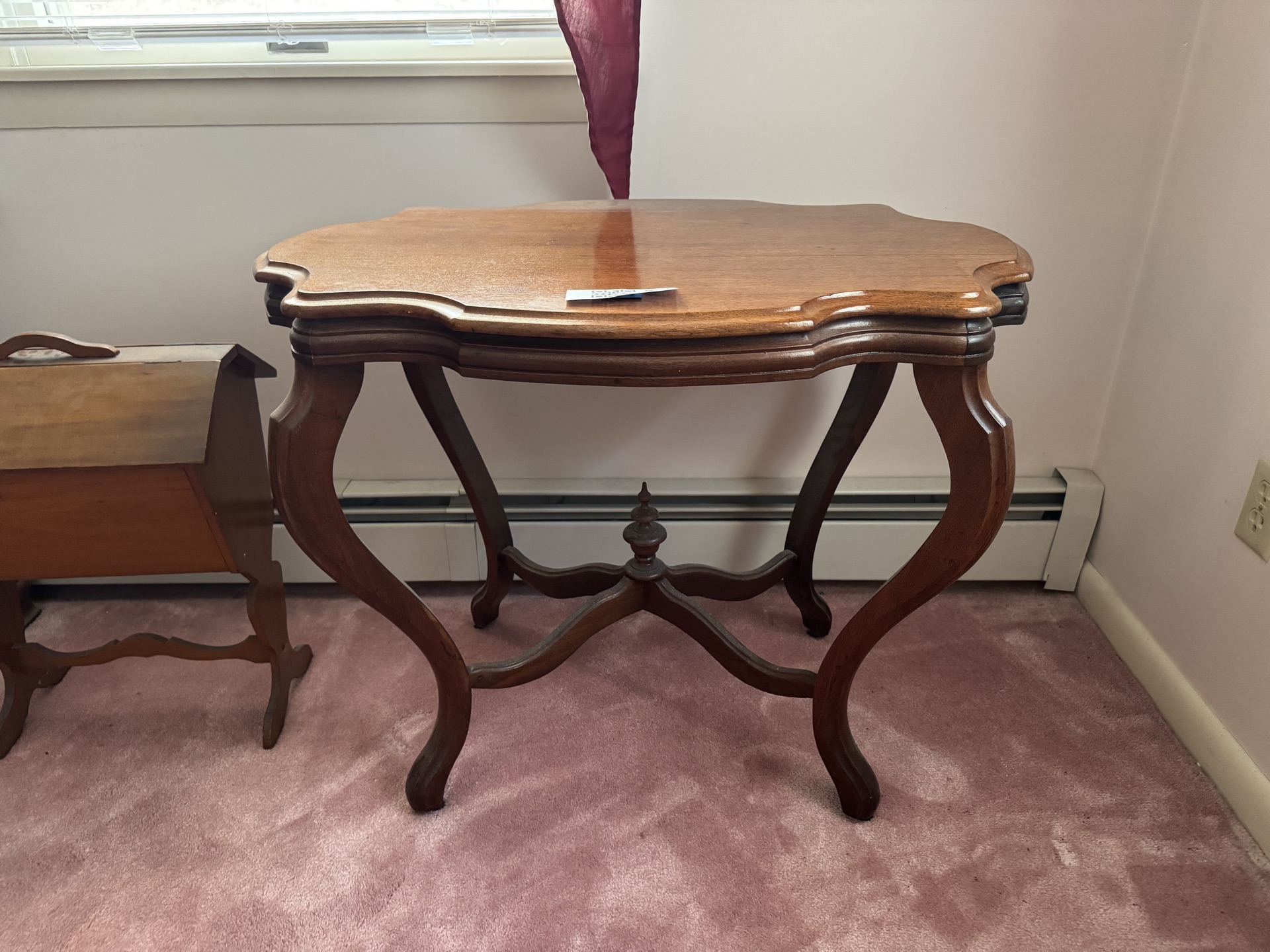 Vintage French Louis XV Style Carved Side Table with matching pedestal stand - image 1 of 4
