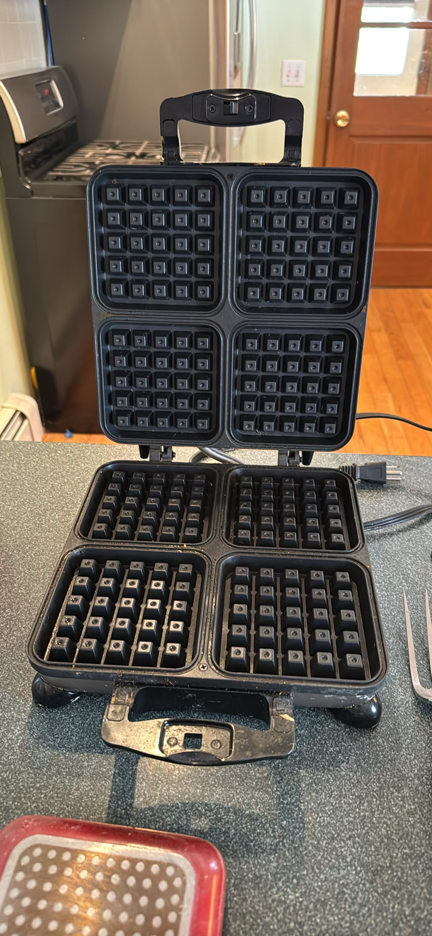 Electric Waffle Maker, Stovetop Grill Press, and Three-Piece Carving Set - image 5 of 5