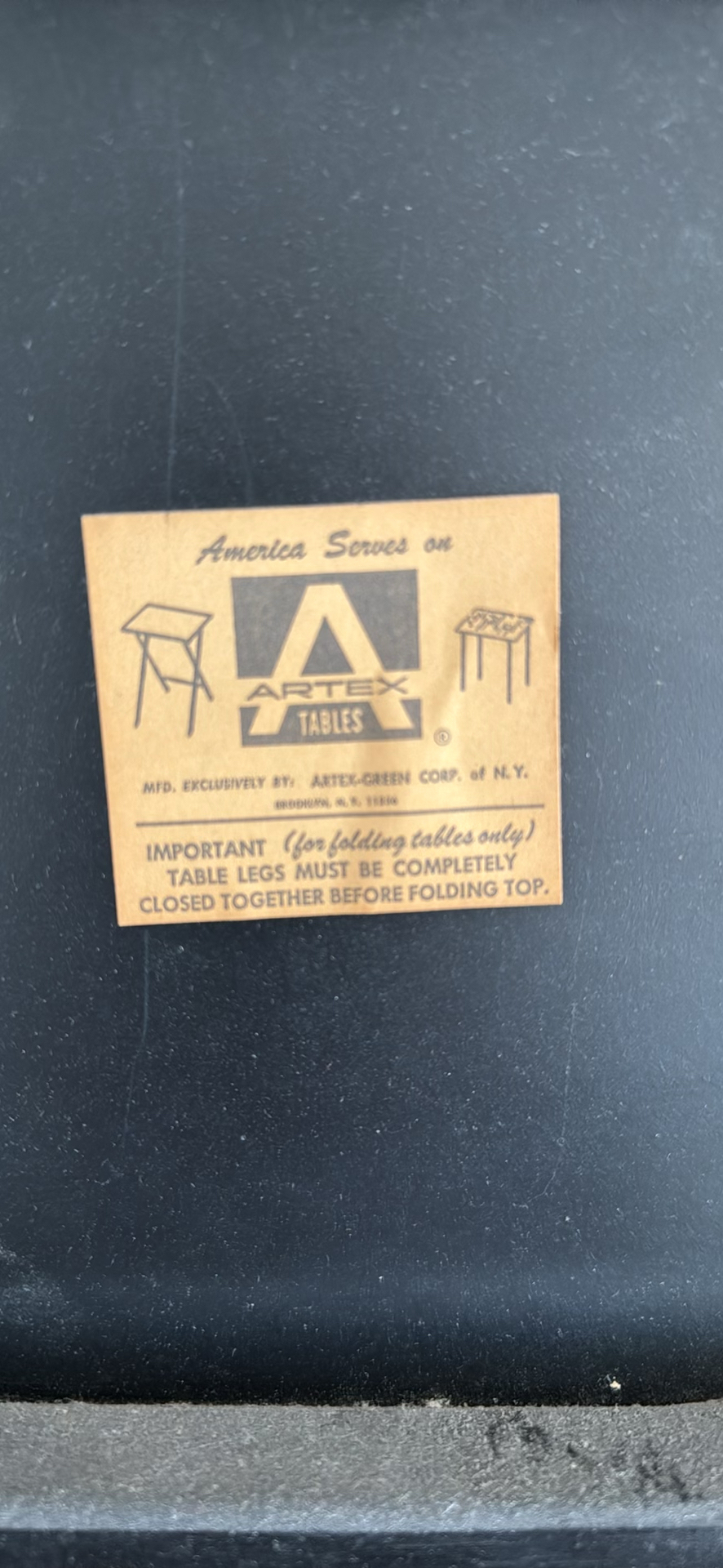 ARTEX Black Folding Tables with Gold Floral Design - image 2 of 4