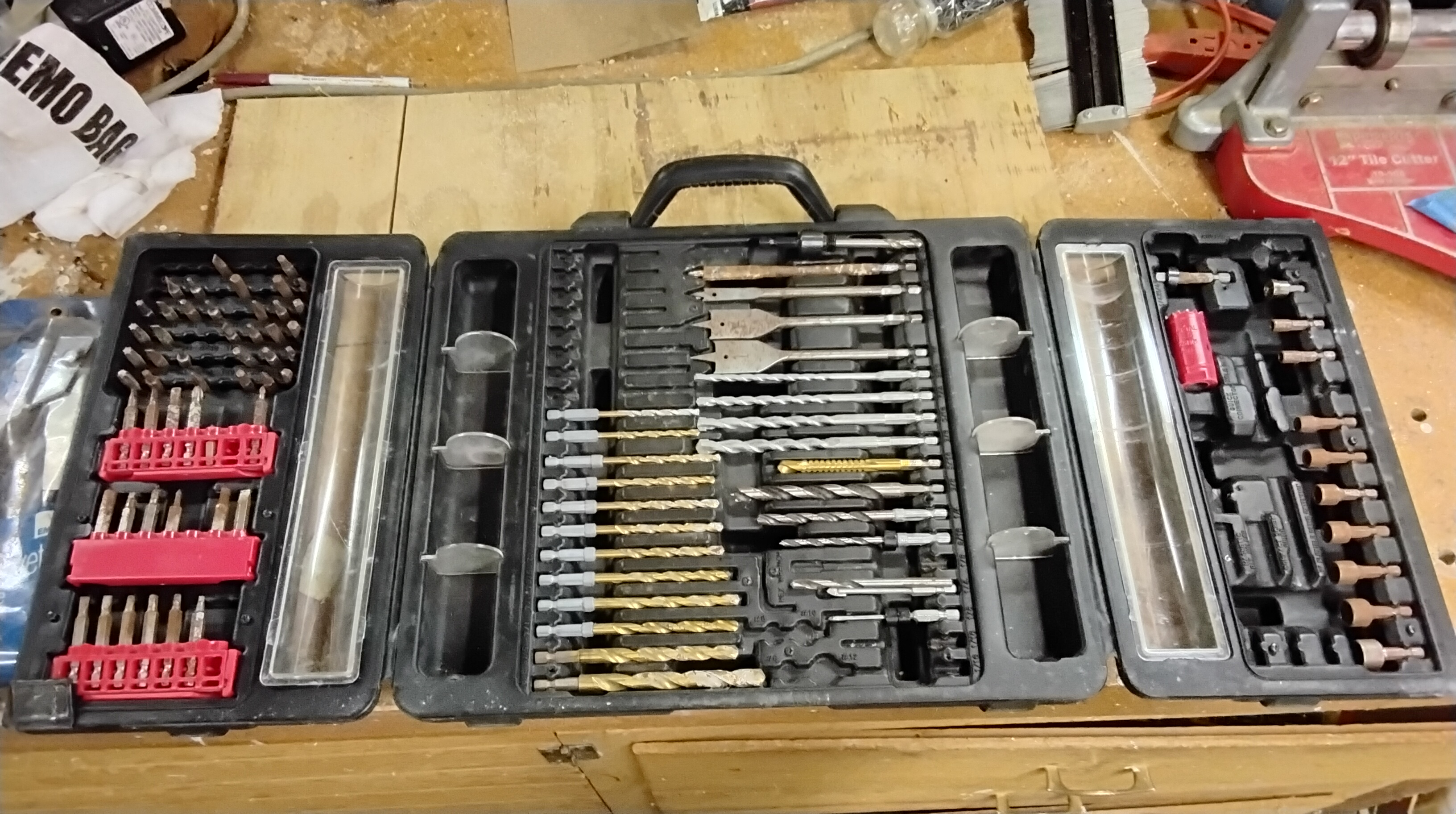 Ryobi Drill and Bit Set Case and Bosch Jigsaw with Case - image 1 of 4