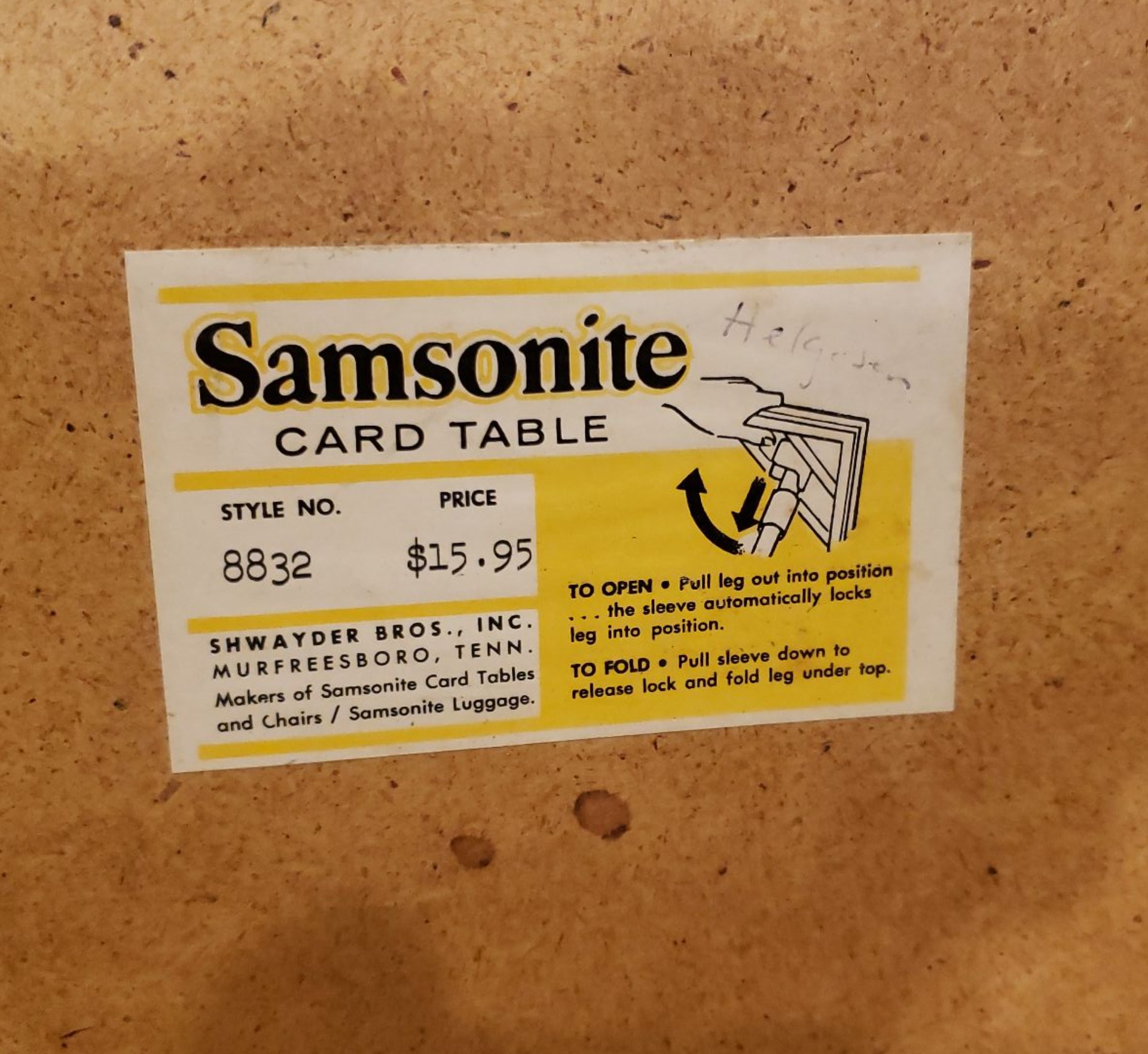 Samsonite Folding Card Table - image 3 of 3