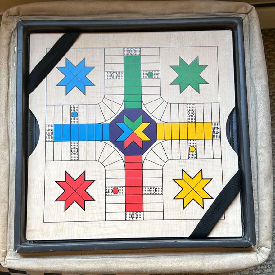 Upholstered Storage Ottoman With Multi-Game Board Set - image 6 of 7