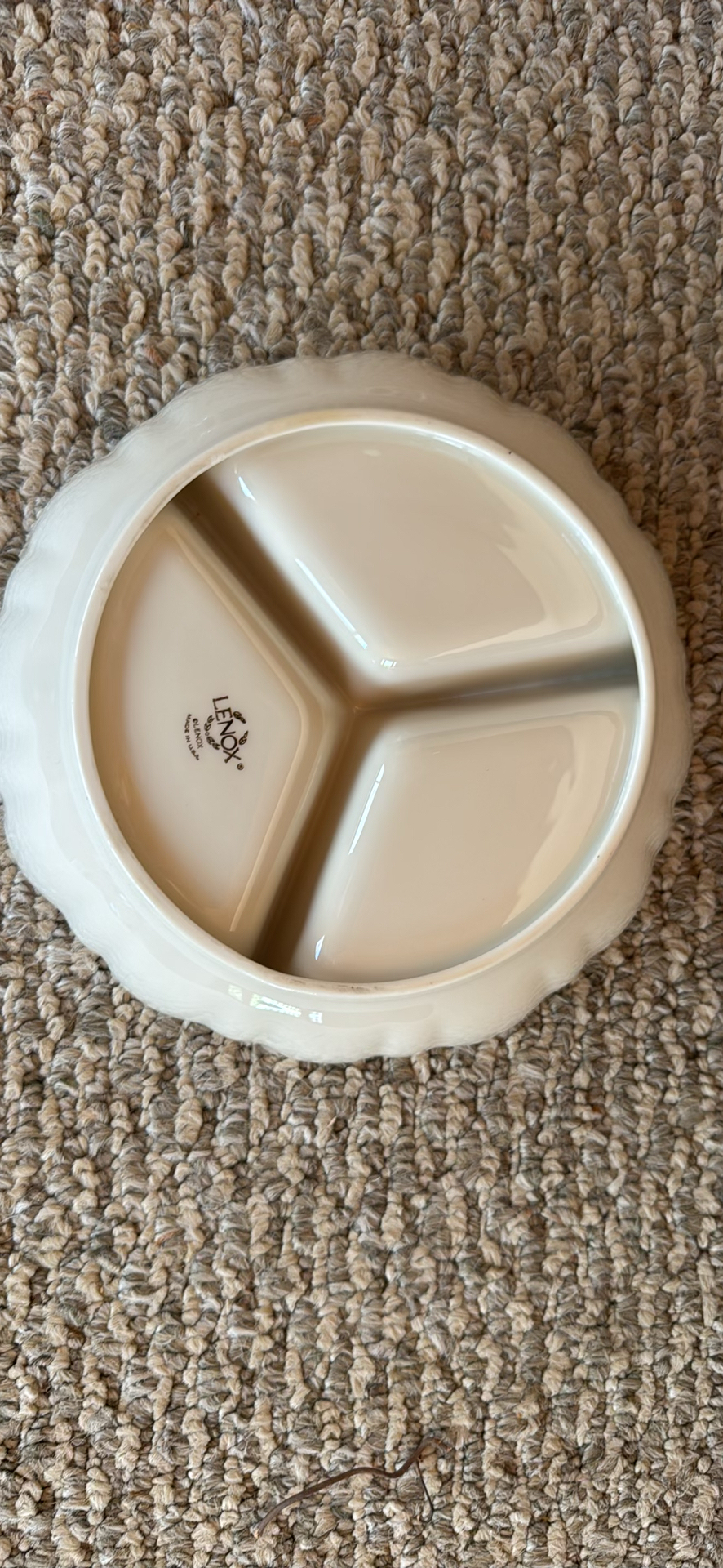 Lenox Ivory Ceramic Serving Bowl, Leaf Dish, and Bud Vase - image 4 of 8
