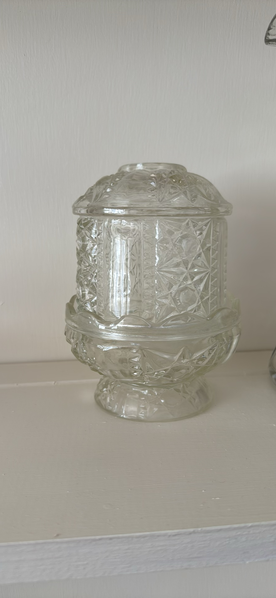 Lead Crystal Pitcher and Two Lidded Jars - image 1 of 5