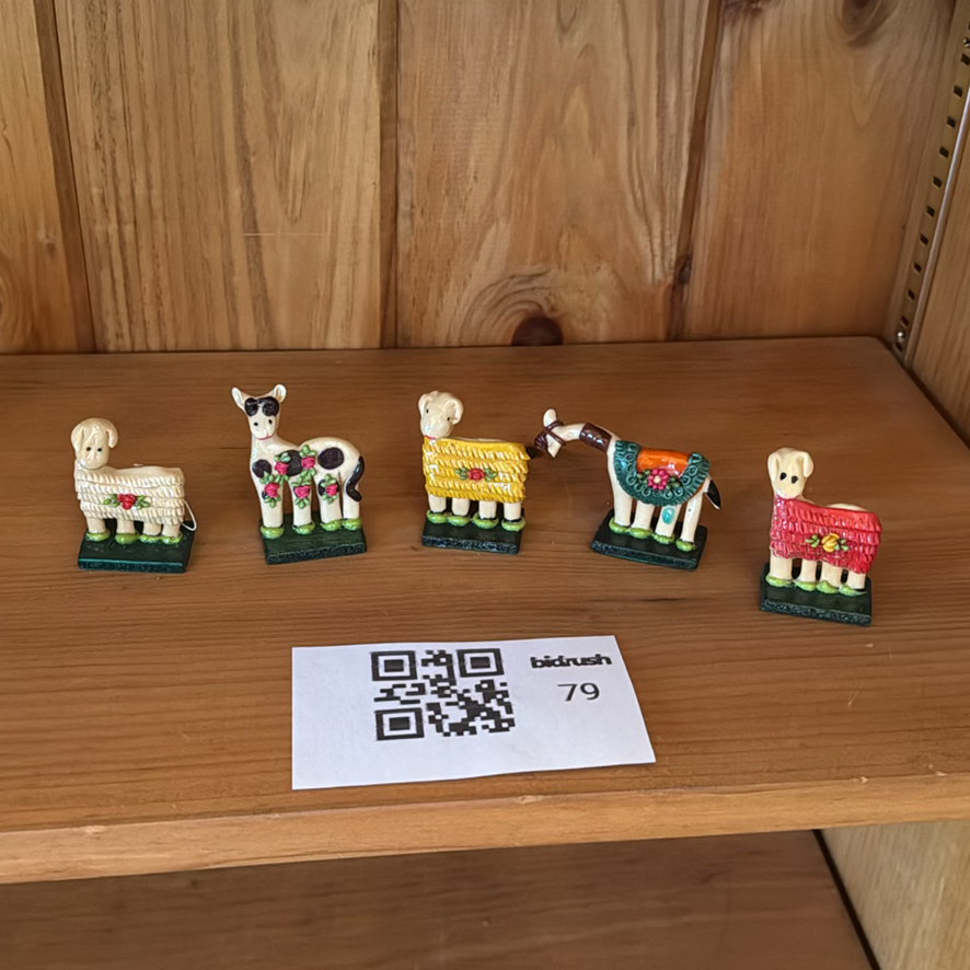 Five Painted Animal Figurines - image 1 of 2