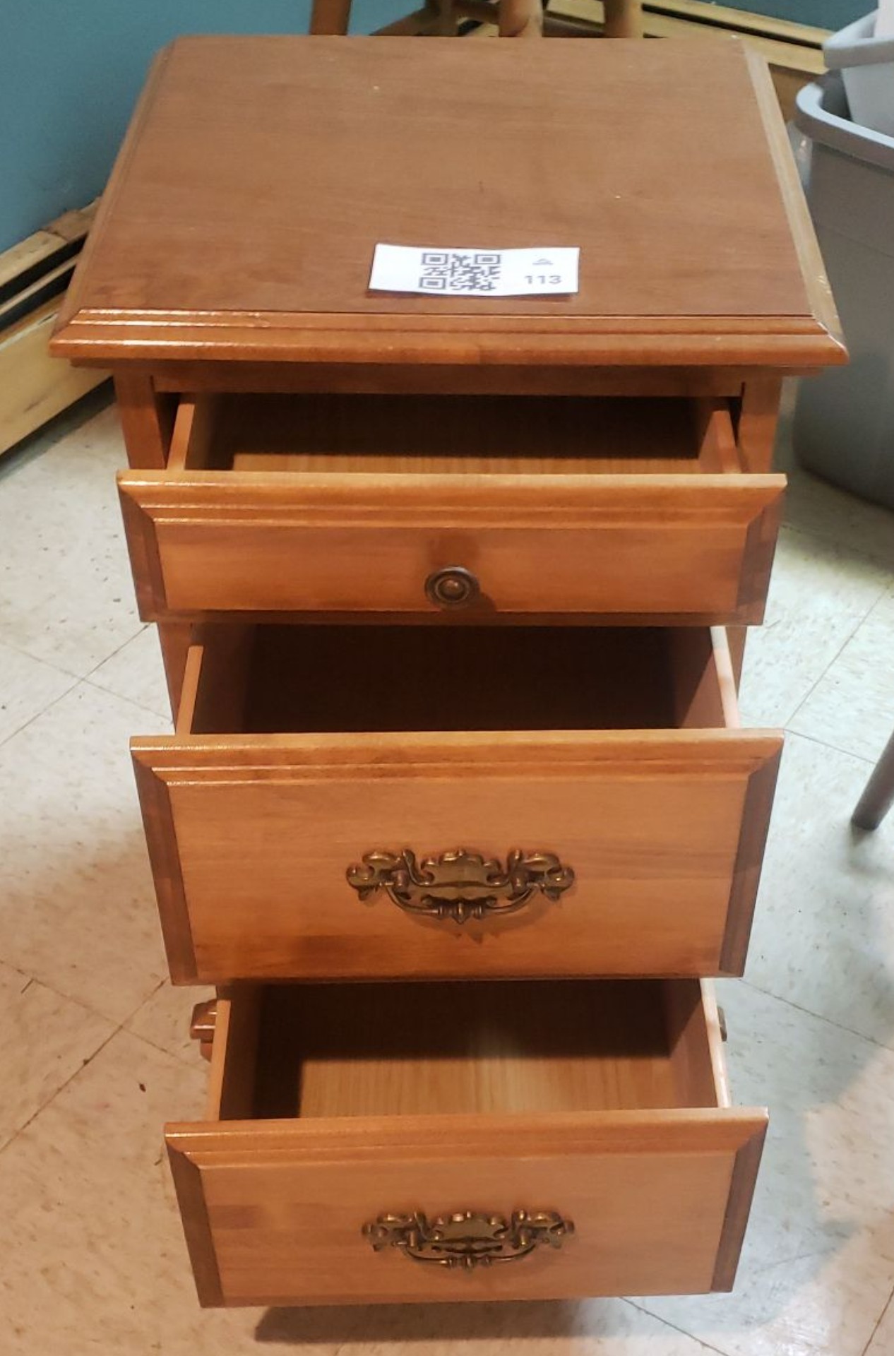Wooden Nightstand and Wooden Chair - image 2 of 2
