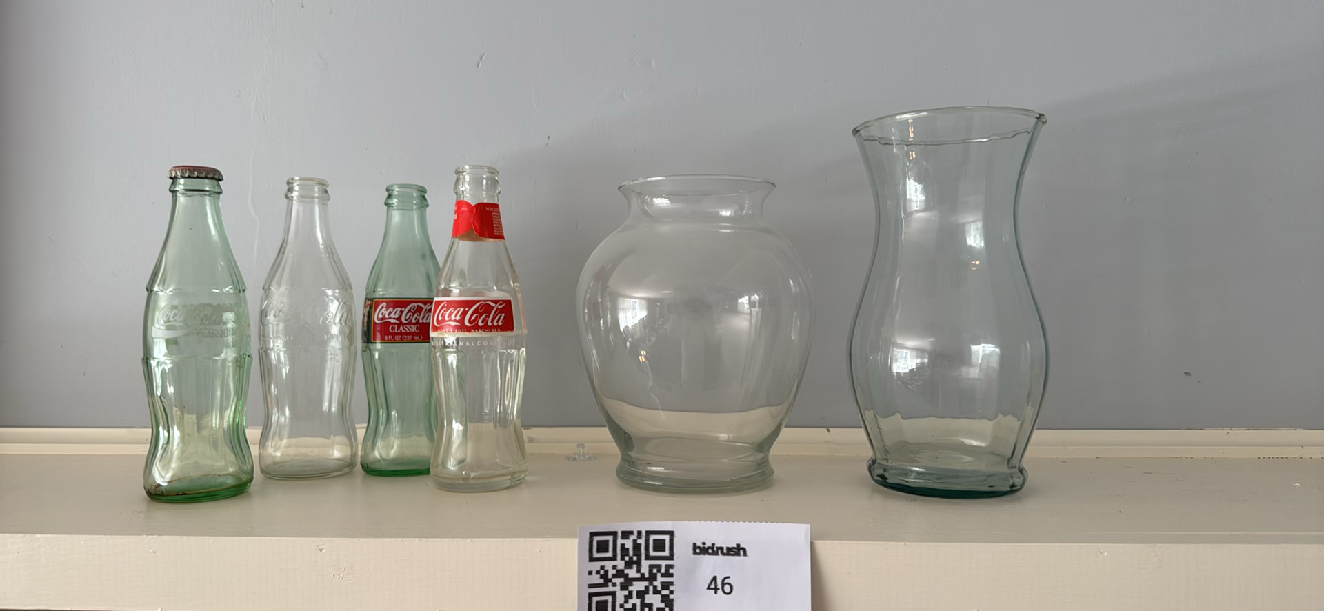 Three Glass Vases and Three Coca-Cola Glass Bottles - image 6 of 7