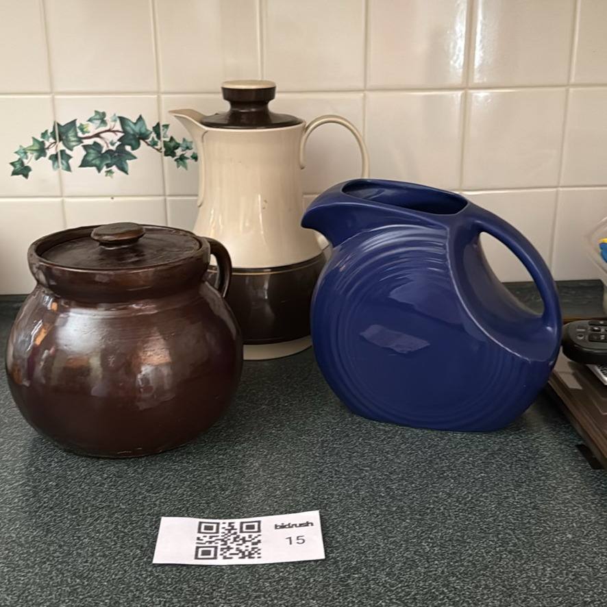 Vintage Thermos, Bean Pot, and Pitcher - image 1 of 5