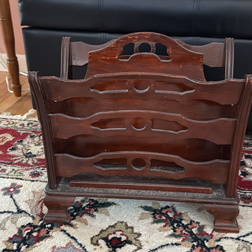 Storage Ottoman and Wooden Magazine Rack - image 5 of 6