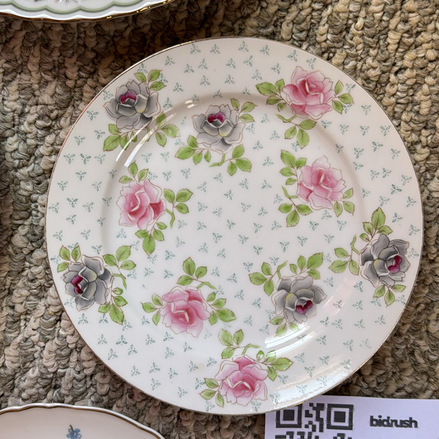 Four Decorative Floral Porcelain Plates - image 2 of 9