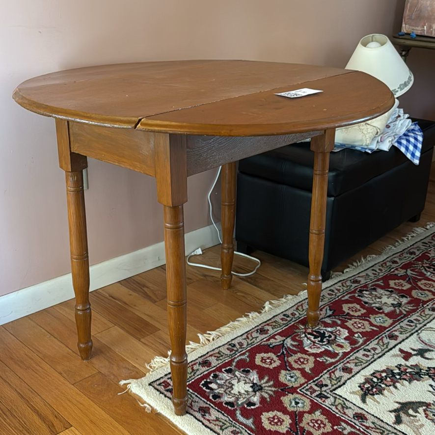 Wooden Drop-Leaf Table and Ceramic Table Lamp - image 4 of 6