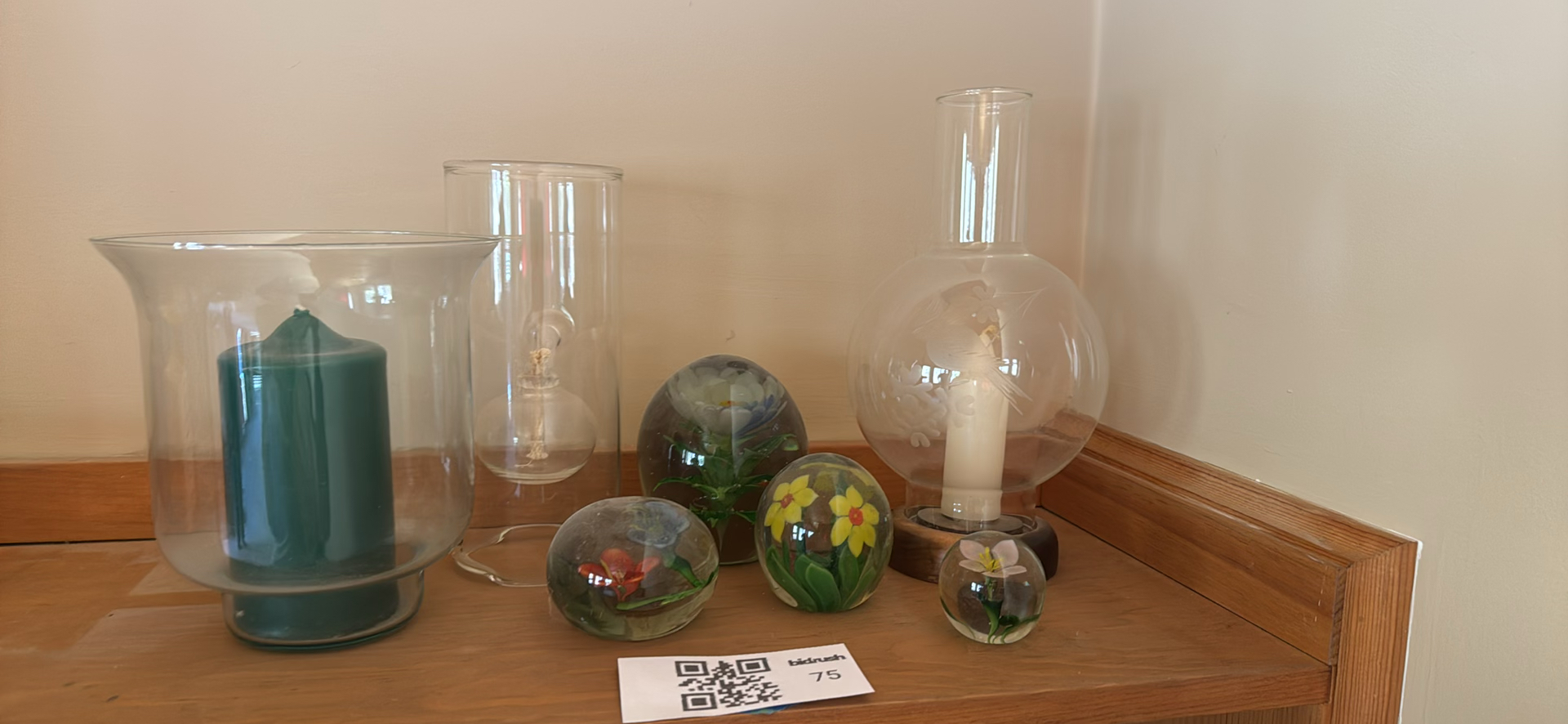Glass Decorative Lamps, Candle Holders, and Floral Paperweights - image 1 of 5
