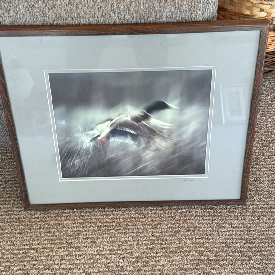 Two Framed Artworks Including Landscape Painting and Wildlife Print - image 3 of 3