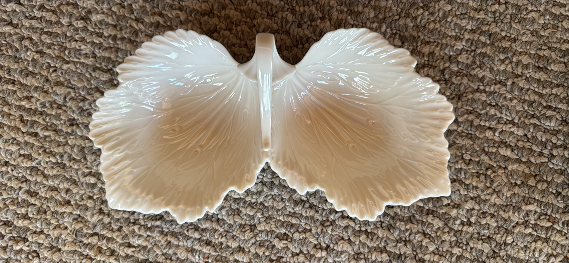 Lenox Ivory Ceramic Serving Bowl, Leaf Dish, and Bud Vase - image 2 of 8