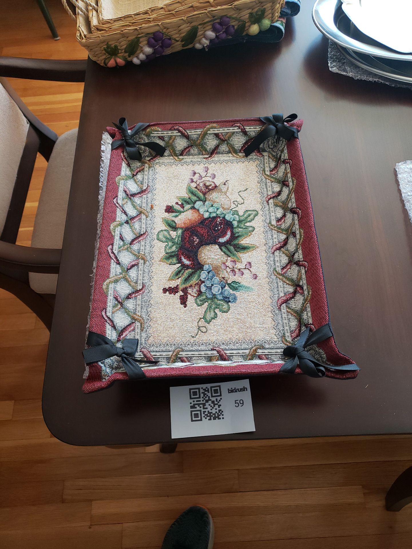 Decorative Baskets, Wooden Tray, and Assorted Fabric Placemats - image 4 of 5